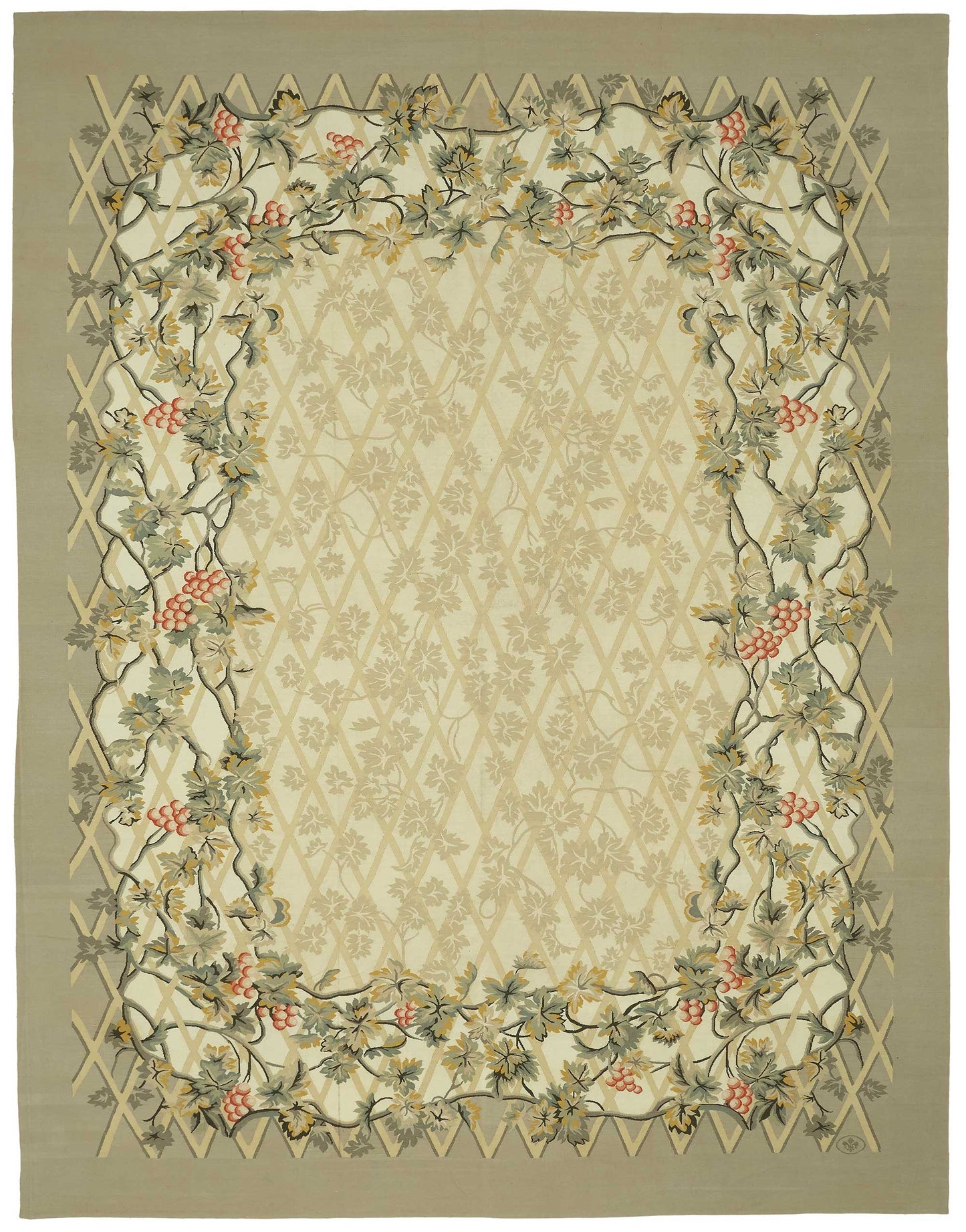 9x12 Floral Aubusson Kilim - 47402