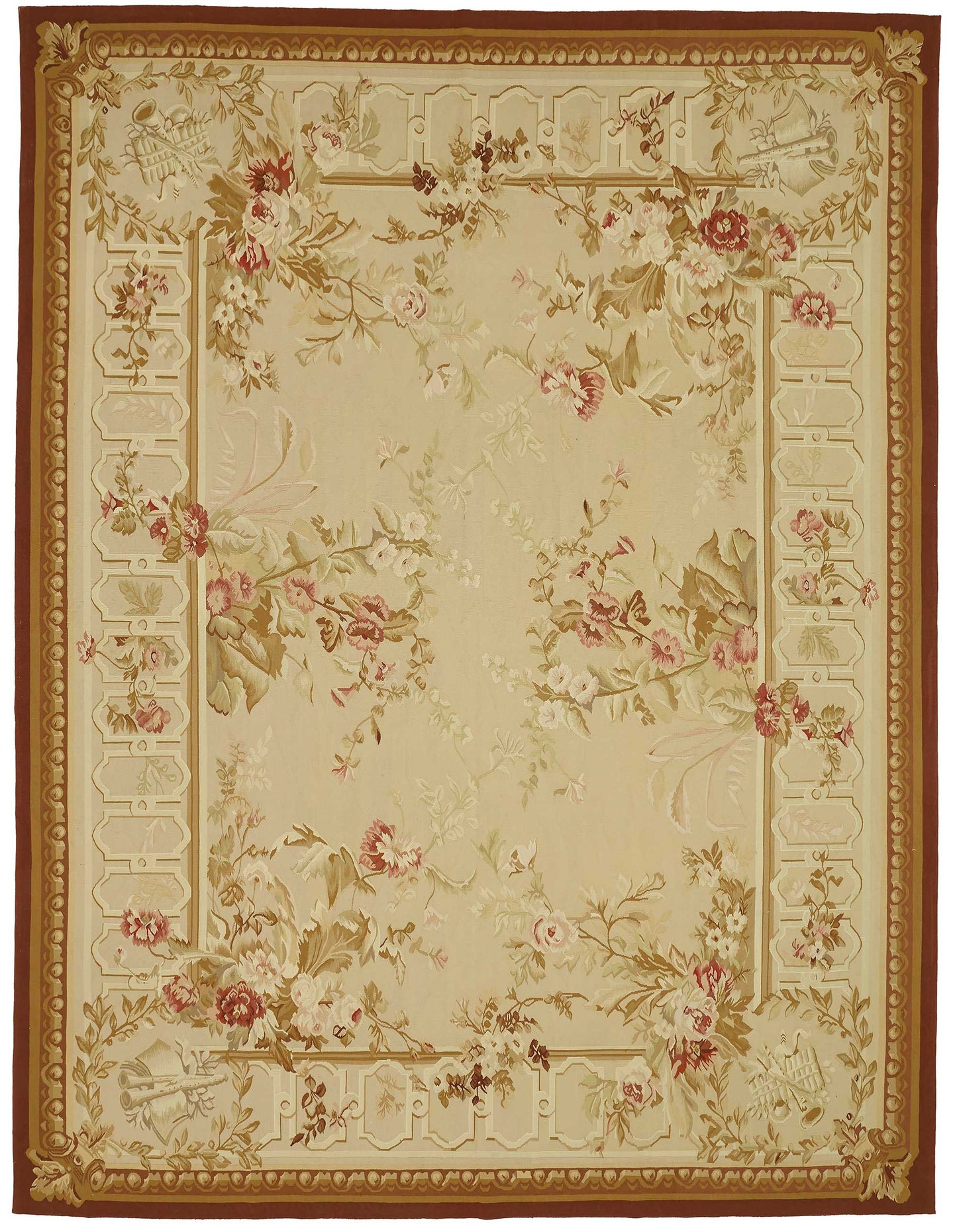 9x12 Floral Aubusson Kilim - 47410