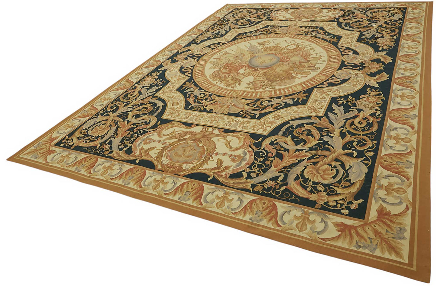 10x14 Floral Aubusson Kilim - 47413