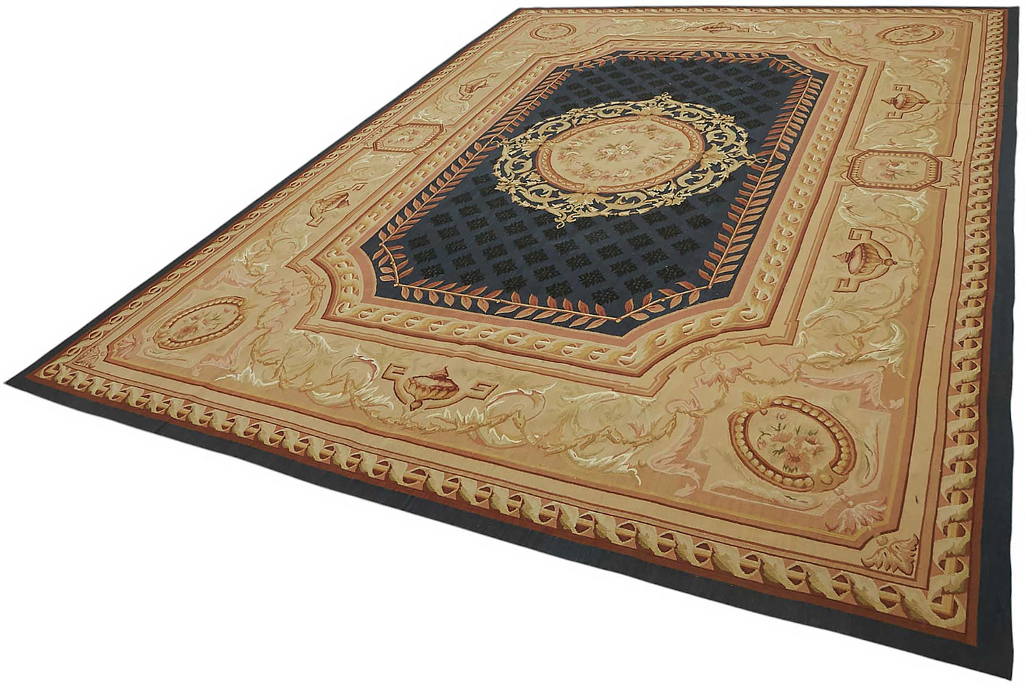 9x12 Floral Aubusson Kilim - 47416