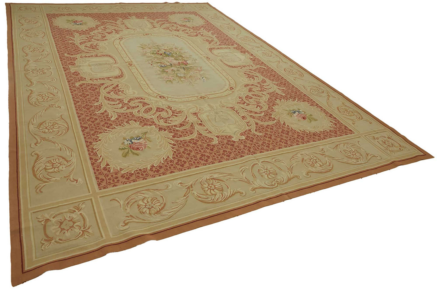 10x14 Floral Aubusson Kilim - 47417