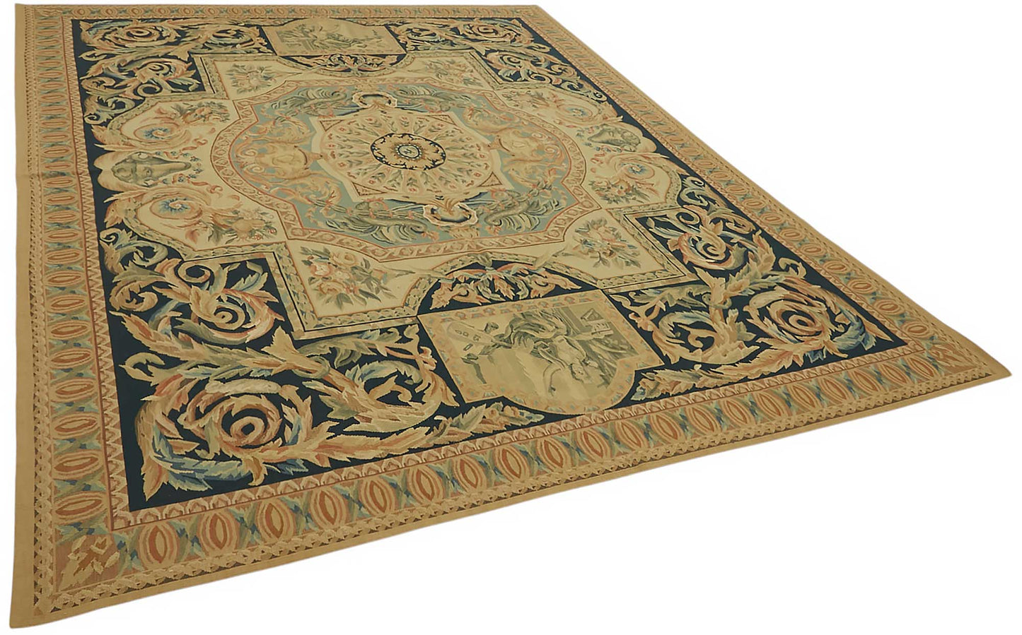 8x10 Floral Aubusson Kilim - 47423