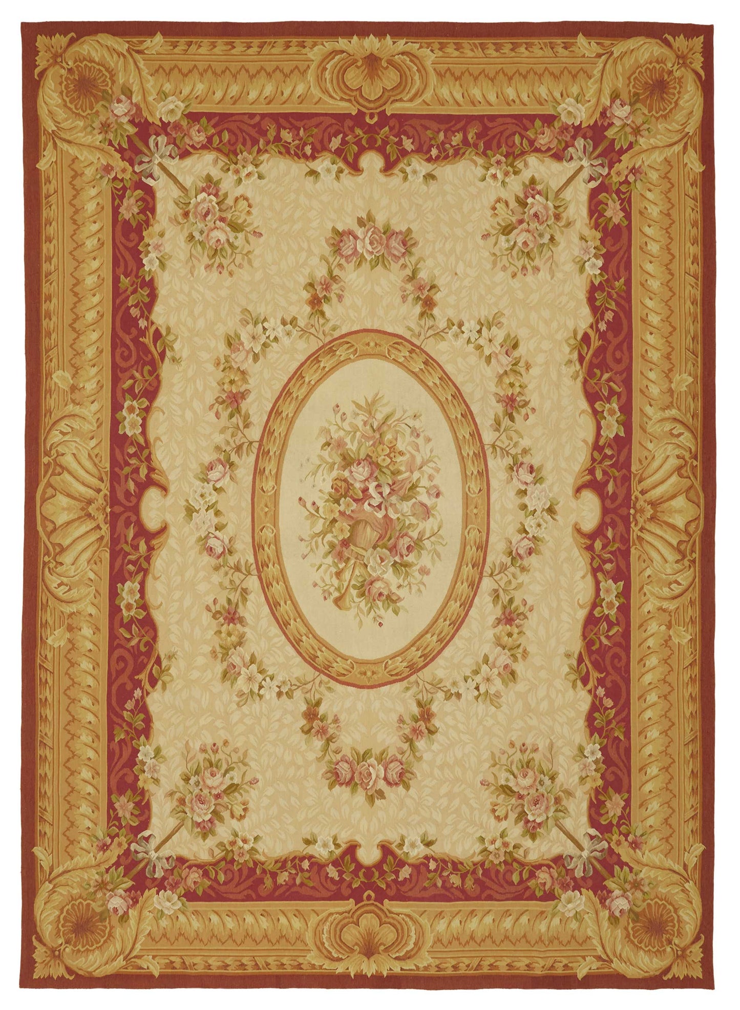 9x12 Floral Aubusson Kilim - 47426