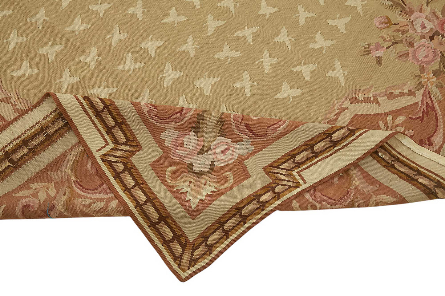 9x11 Floral Aubusson Kilim - 47428