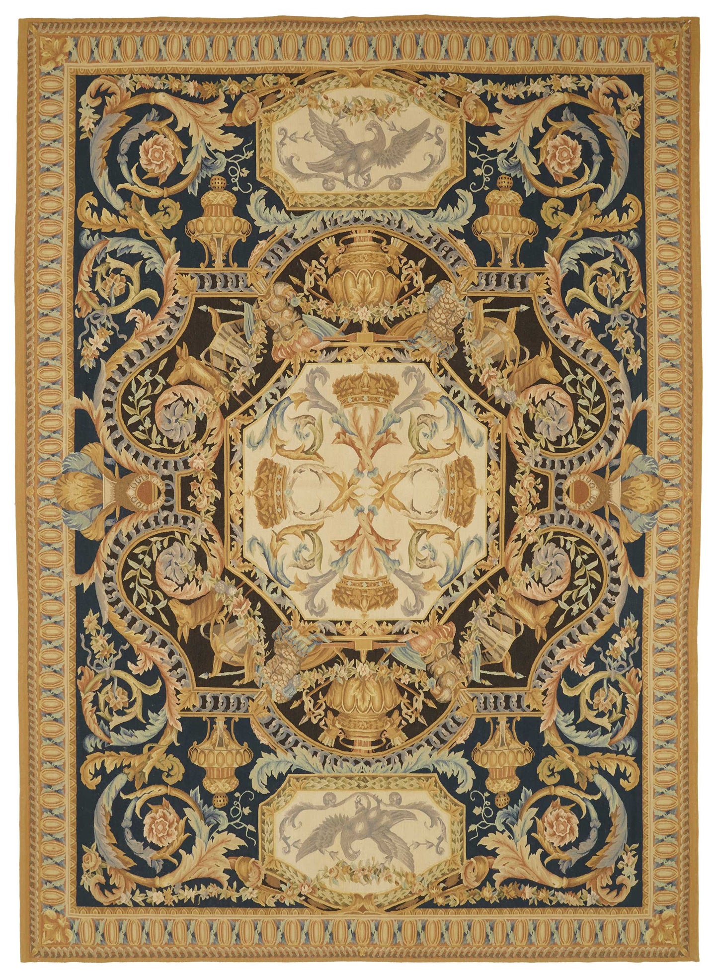 9x12 Floral Aubusson Kilim - 47429