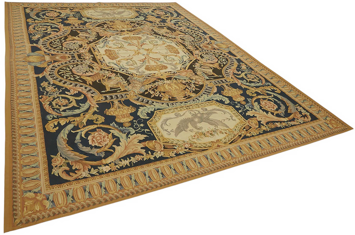 9x12 Floral Aubusson Kilim - 47429