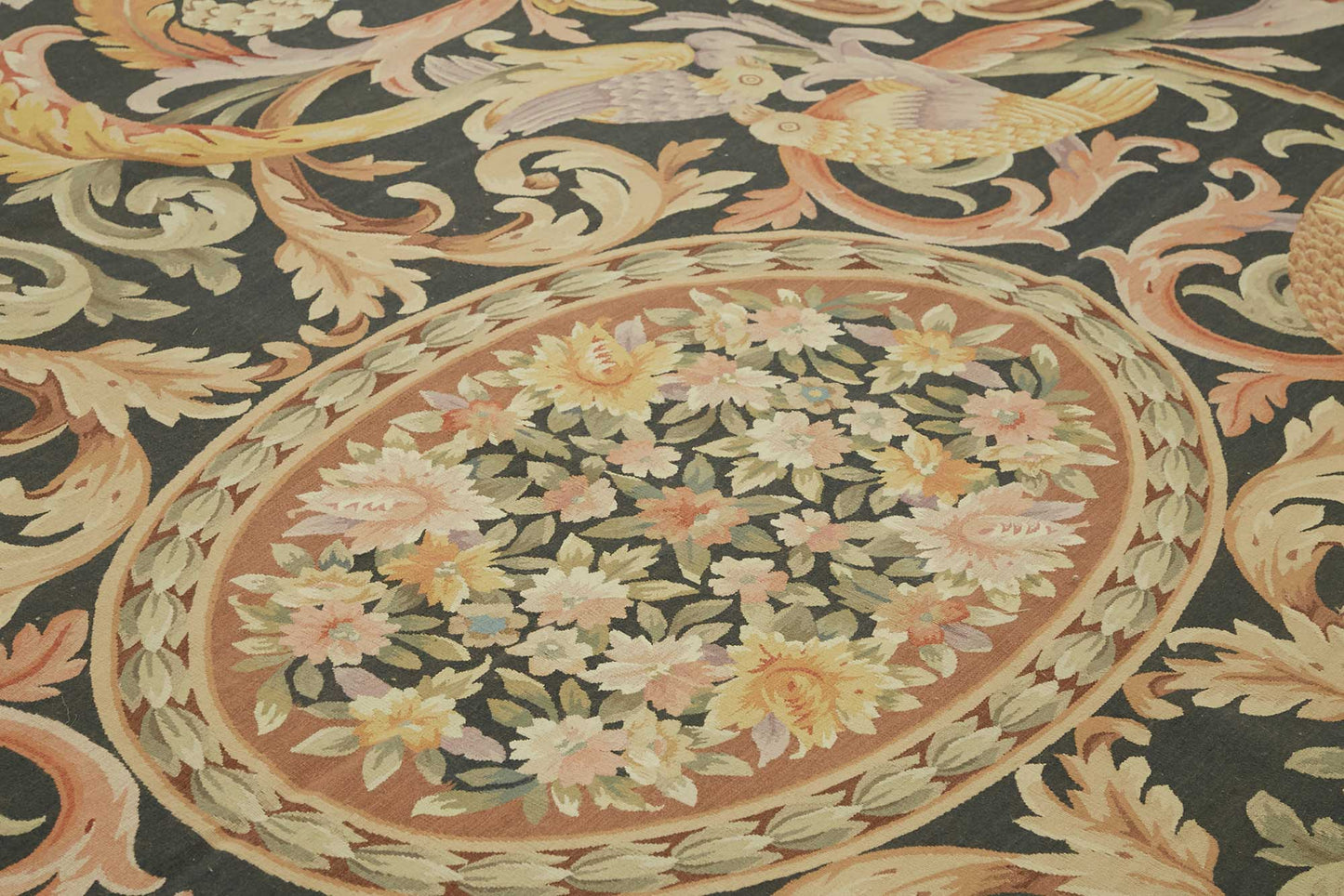 10x14 Floral Aubusson Kilim - 47430