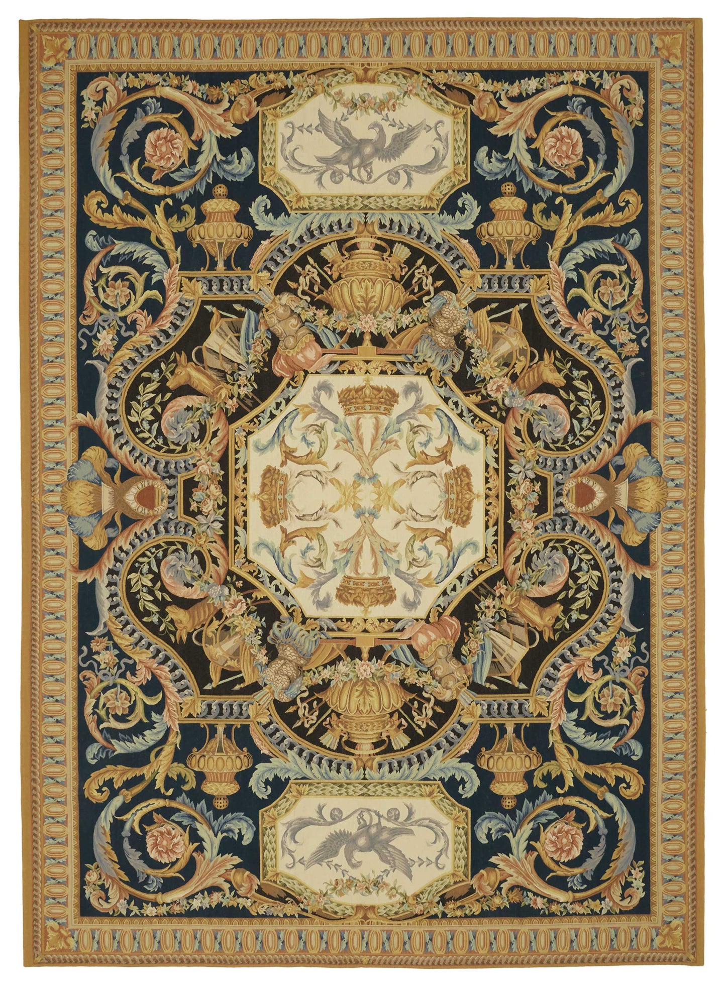 10x14 Floral Aubusson Kilim - 47432