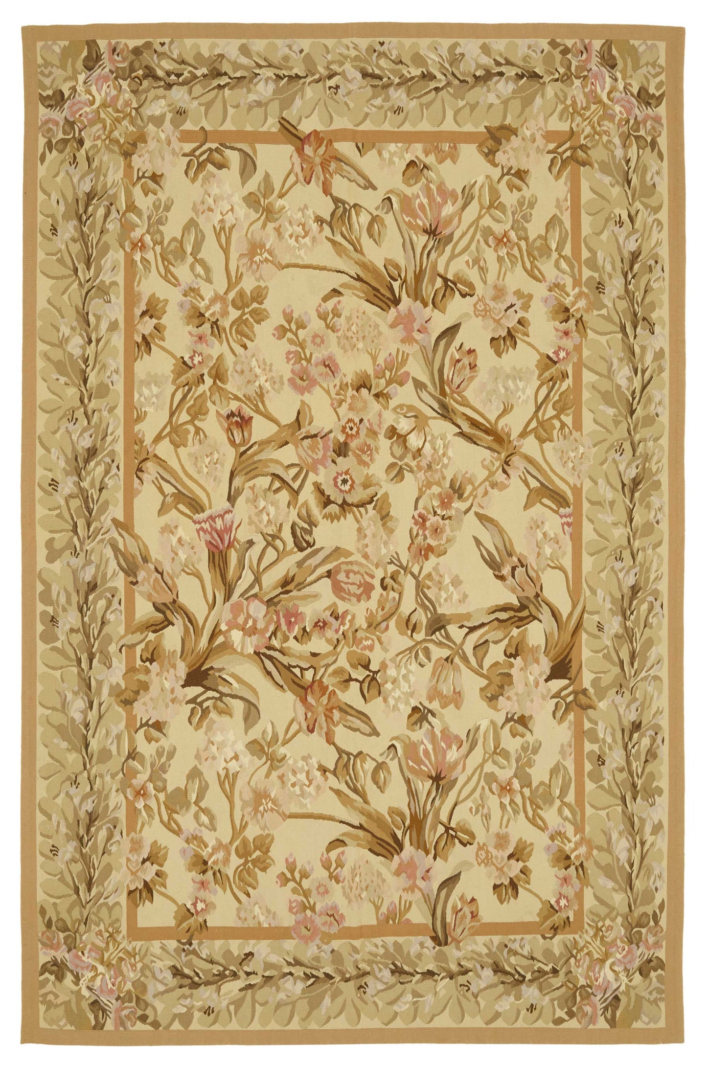 6x9 Floral Aubusson Kilim - 47442