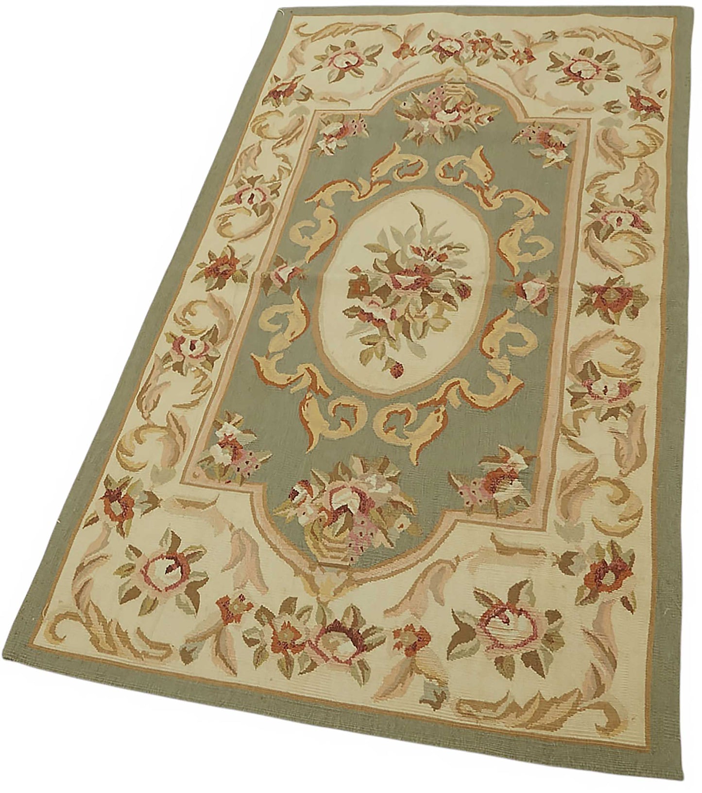 2x5 Floral Aubusson Kilim - 47446