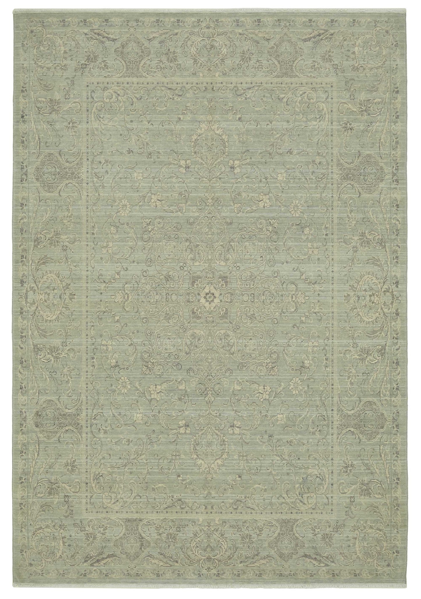7x10 Hand-Knotted Wool Oushak Rug - 47706