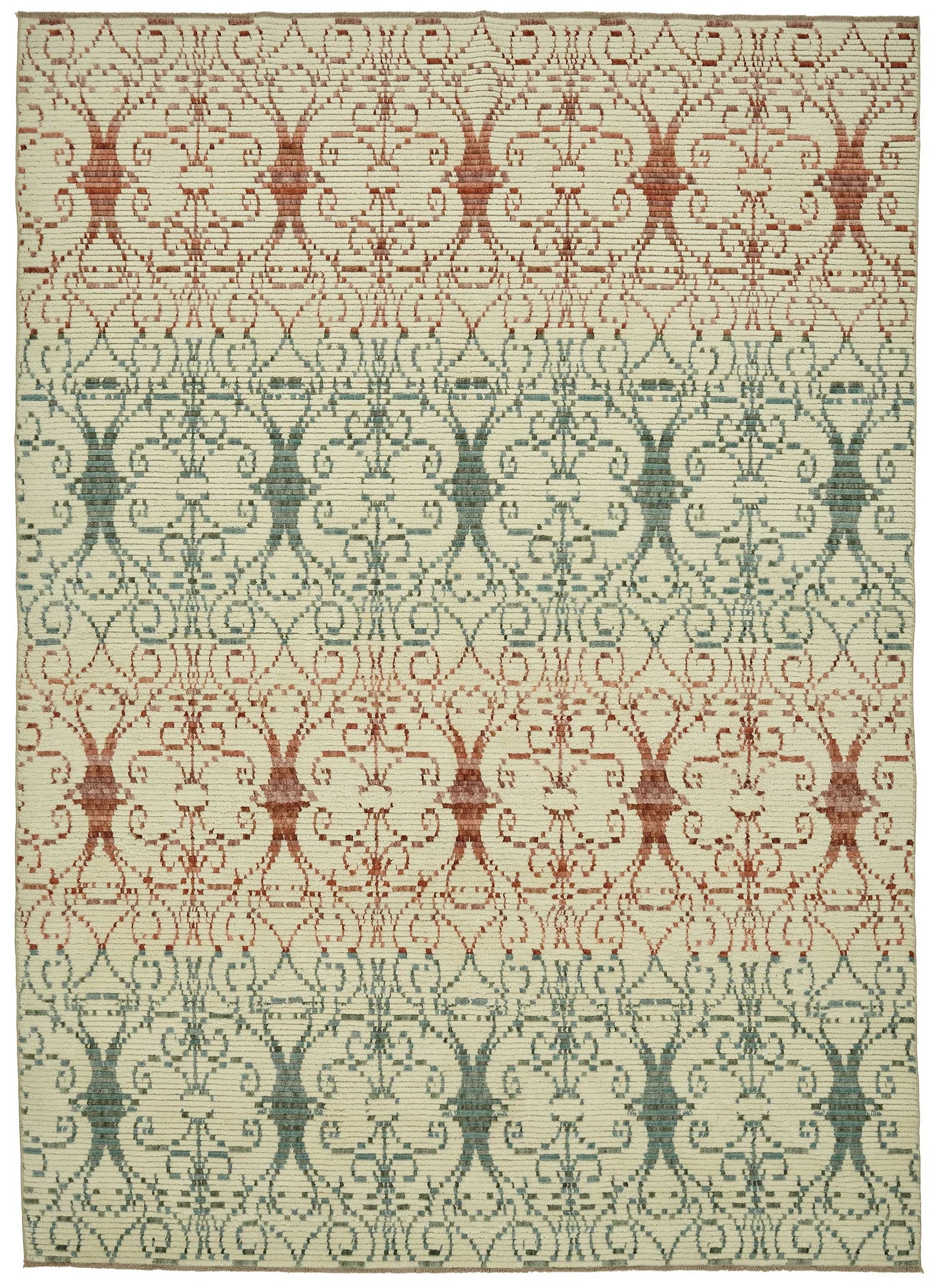 8x11 Hand-Knotted Wool Oushak Rug - 47721