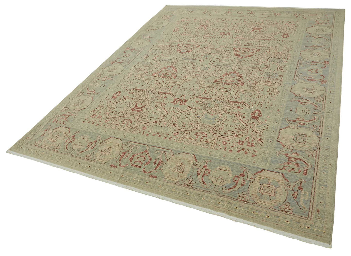 8x11 Hand-Knotted Wool Oushak Rug - 47728