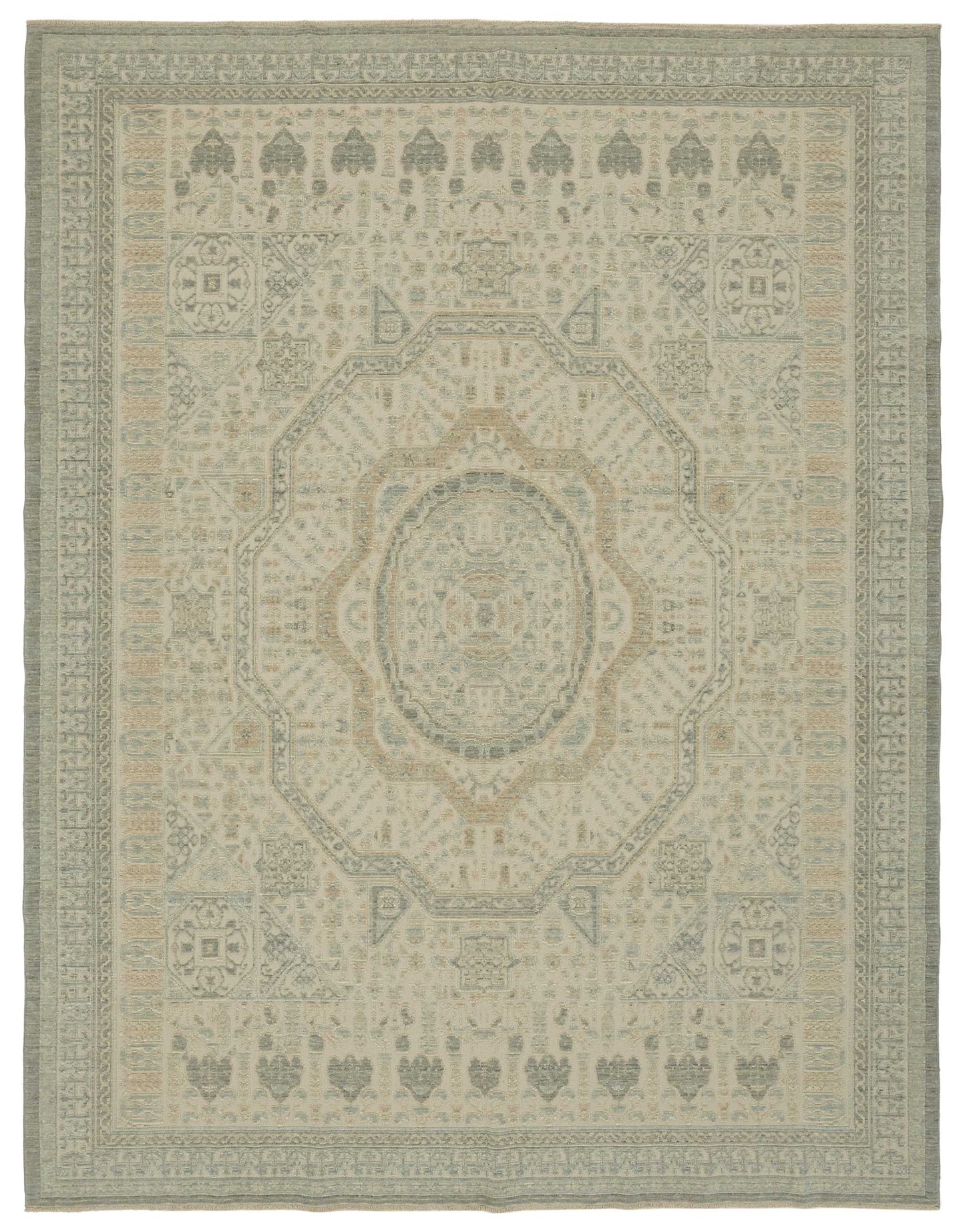 8x11 Hand-Knotted Wool Oushak Rug - 47751