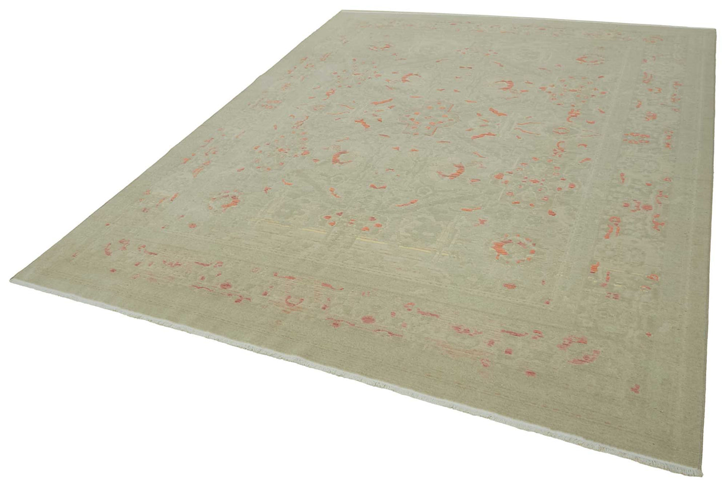 9x11 Hand-Knotted Wool Oushak Rug - 47758