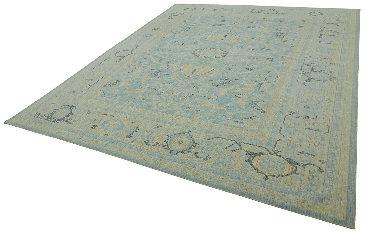 11x14 Hand-Knotted Wool Oushak Rug - 47764
