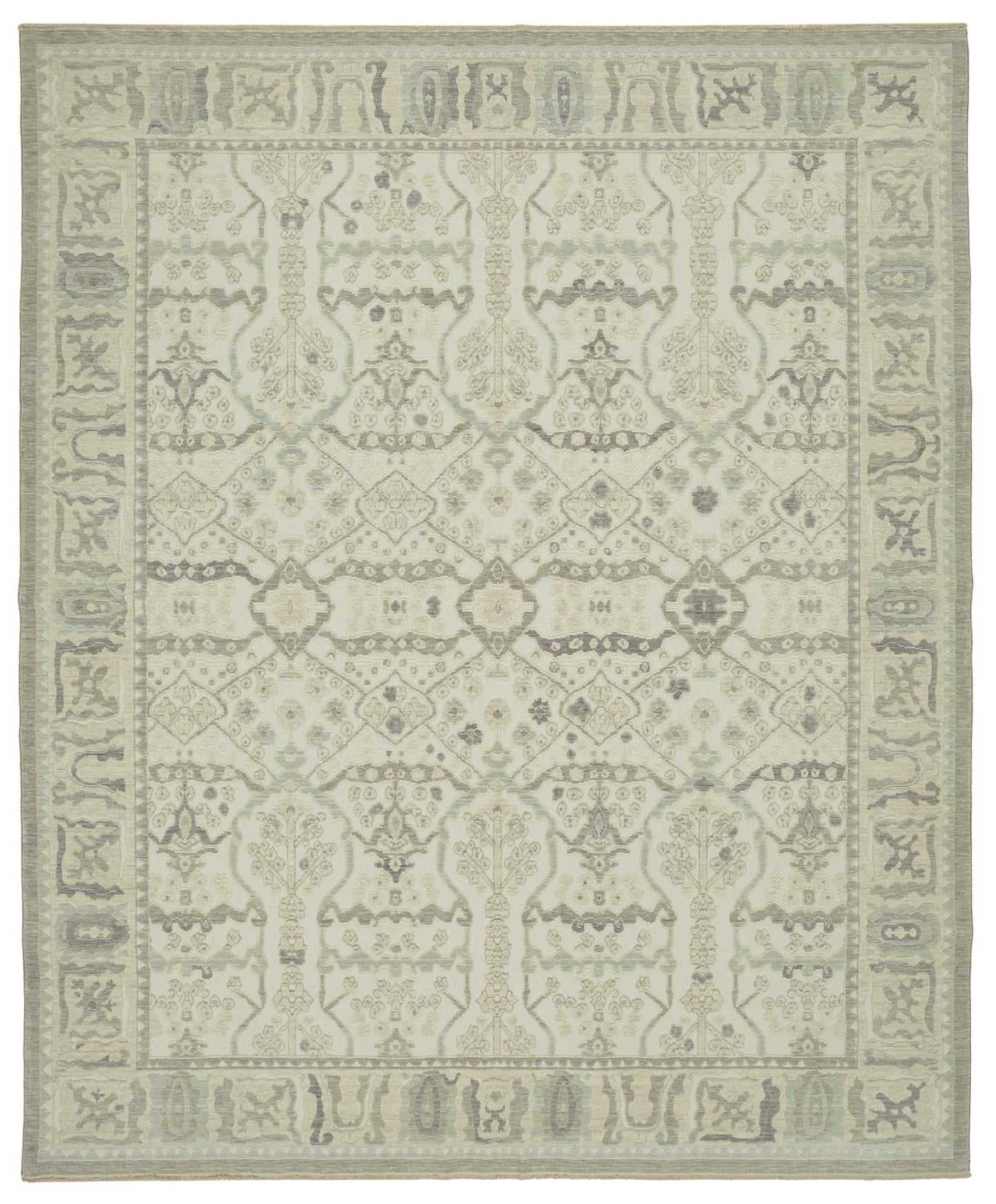 10x12 Hand-Knotted Wool Oushak Rug - 47765