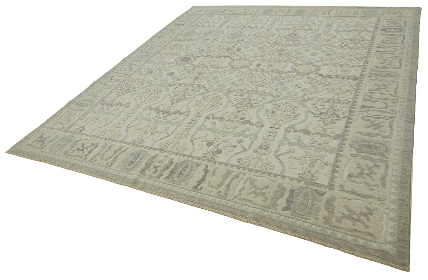 10x12 Hand-Knotted Wool Oushak Rug - 47765