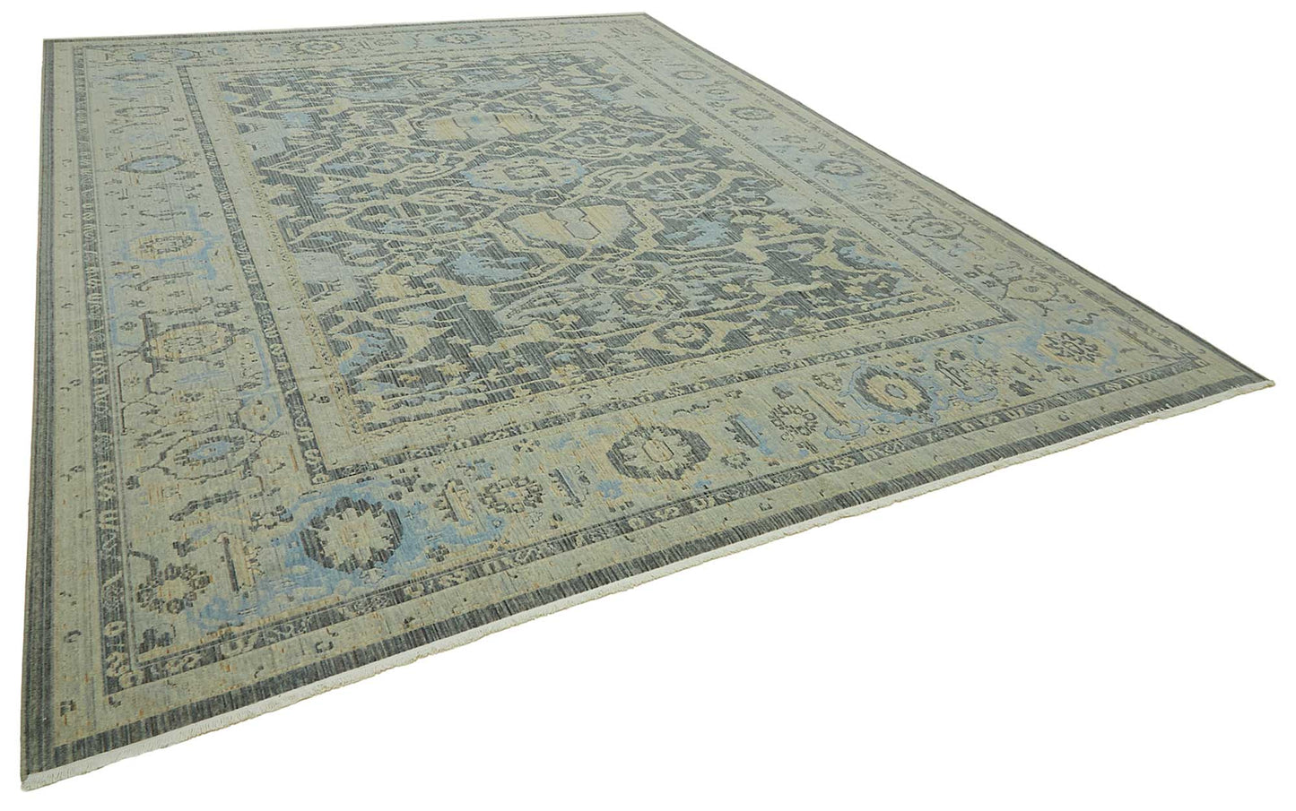 11x14 Hand-Knotted Wool Oushak Rug - 47774