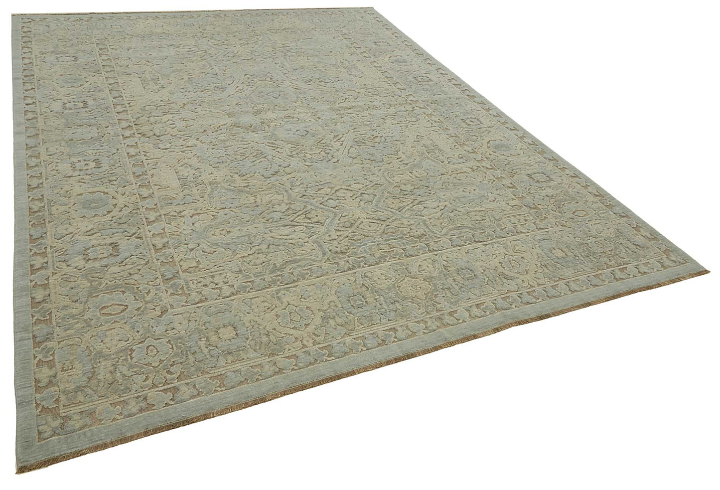 8x11 Hand-Knotted Wool Oushak Rug - 47782