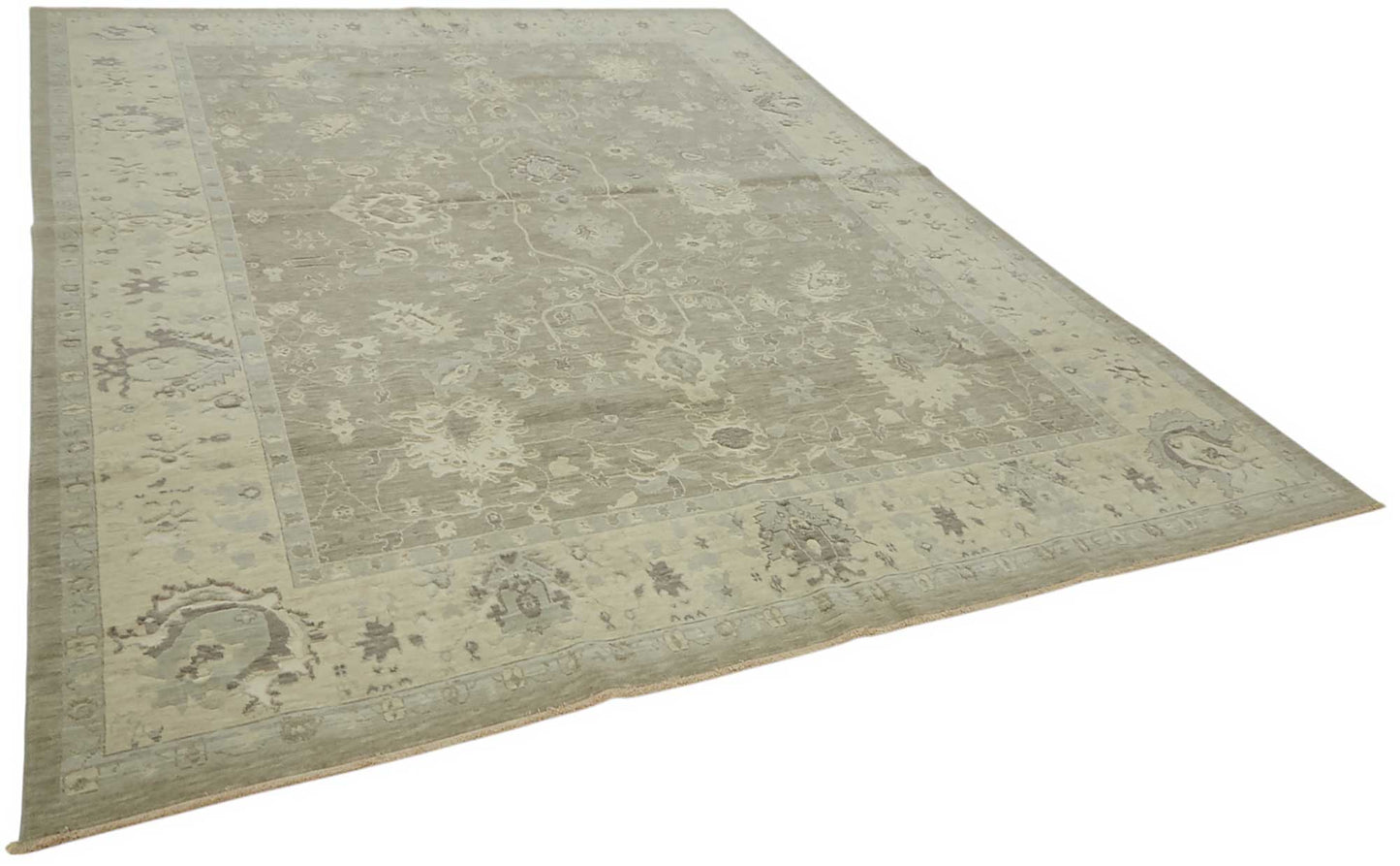 9x11 Hand-Knotted Wool Oushak Rug - 47802
