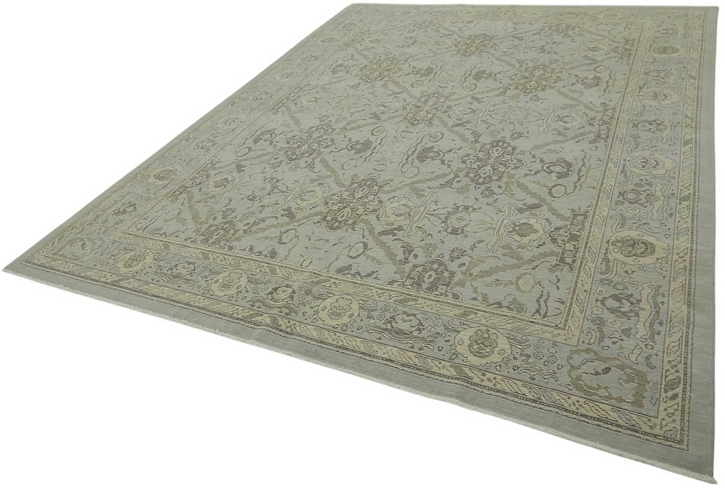 9x12 Hand-Knotted Wool Oushak Rug - 47806