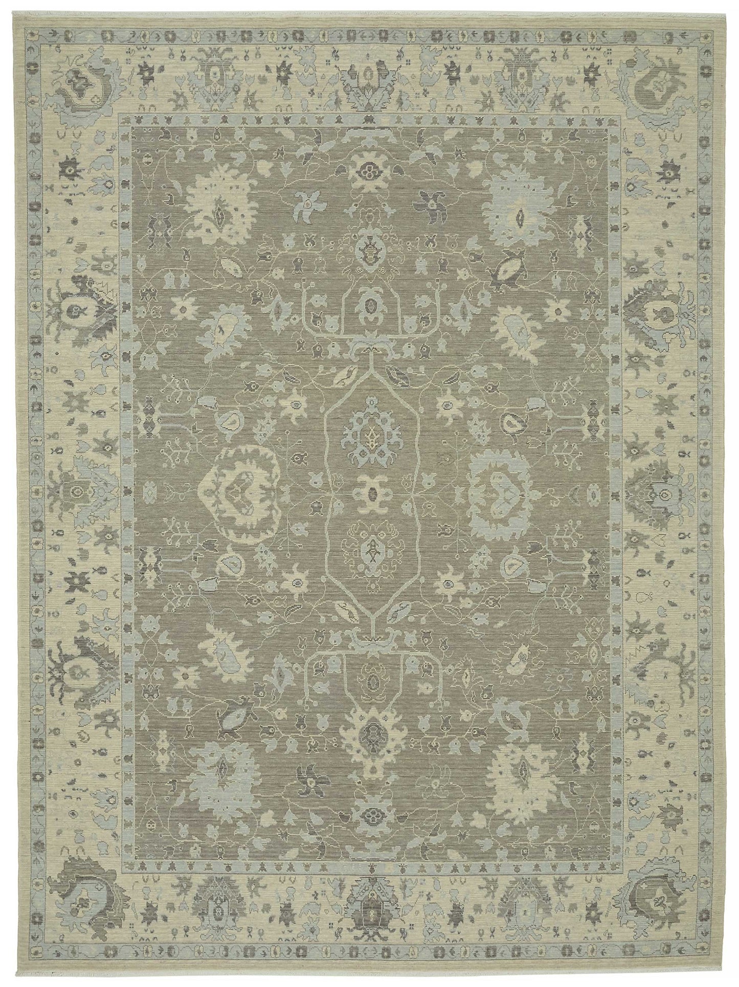 8x11 Hand-Knotted Wool Oushak Rug - 47811