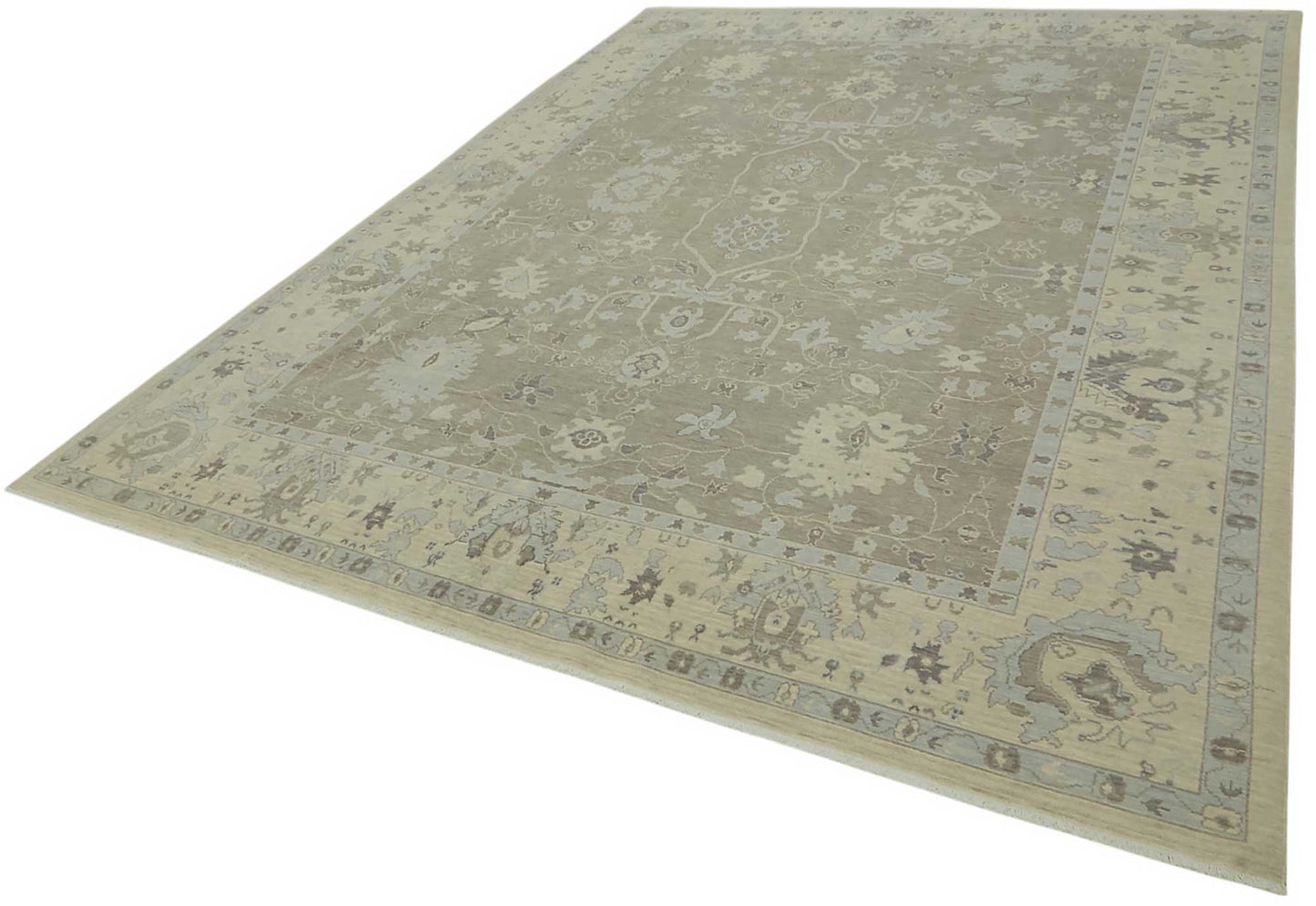 8x11 Hand-Knotted Wool Oushak Rug - 47811