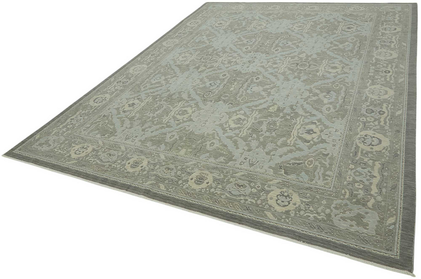 9x12 Hand-Knotted Wool Oushak Rug - 47812