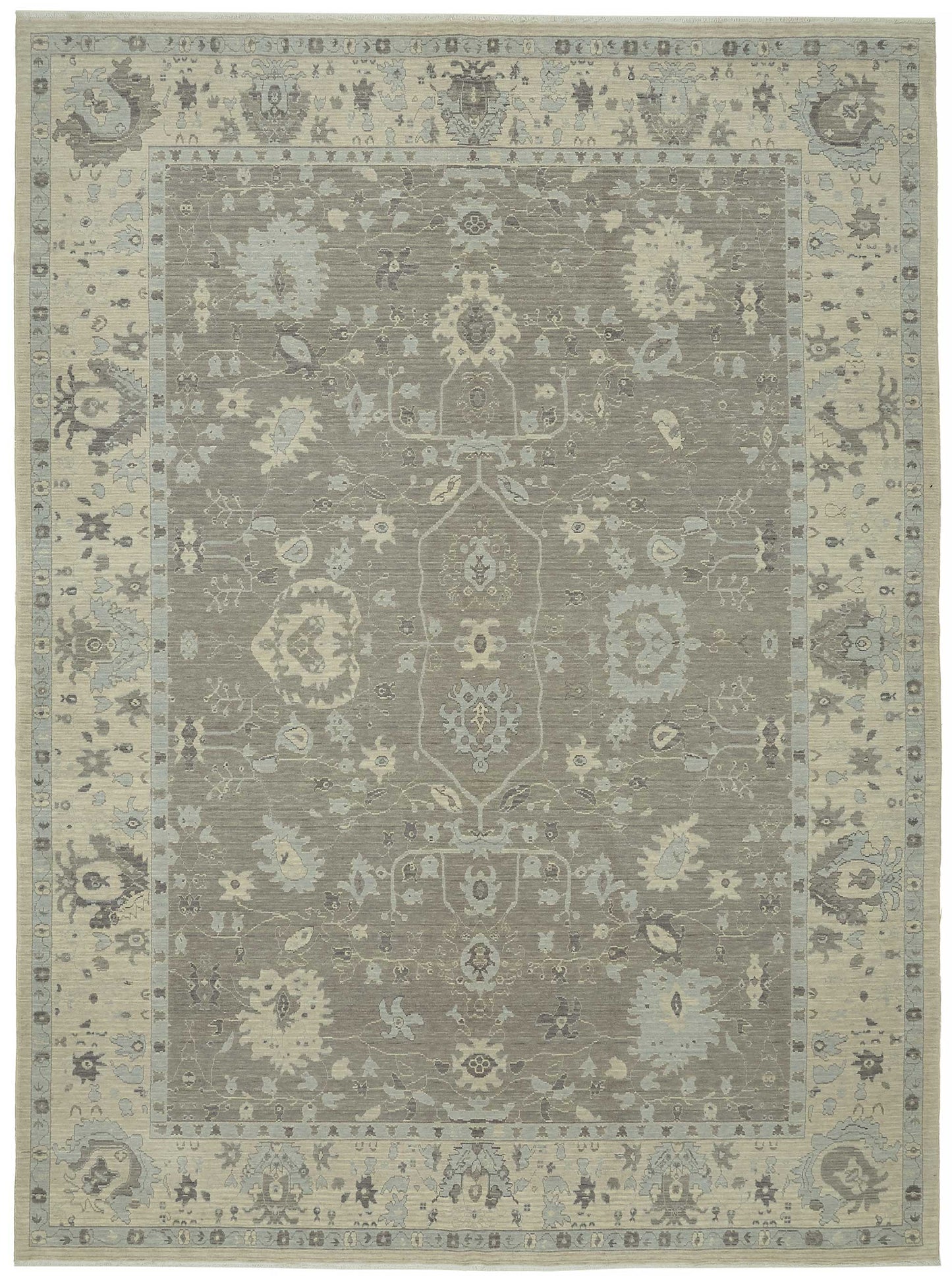 8x11 Hand-Knotted Wool Oushak Rug - 47815