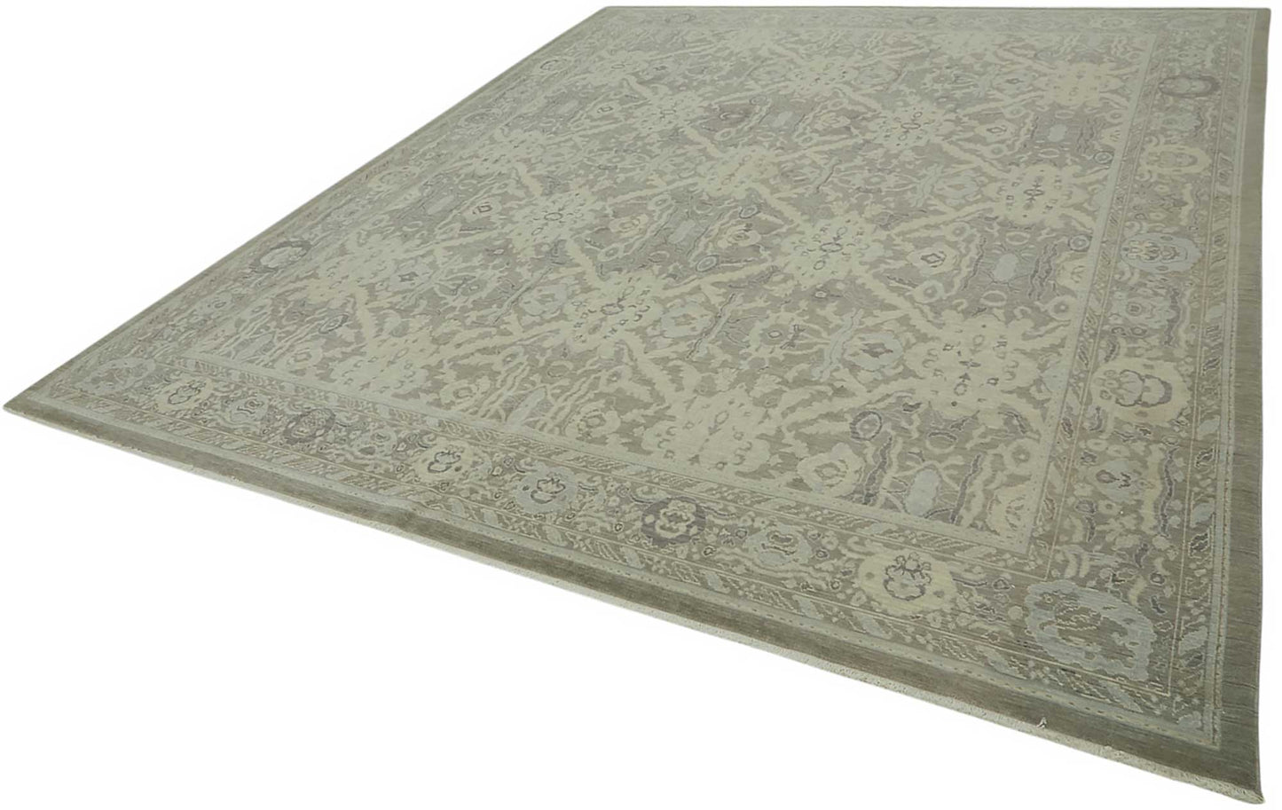 10x12 Hand-Knotted Wool Oushak Rug - 47823