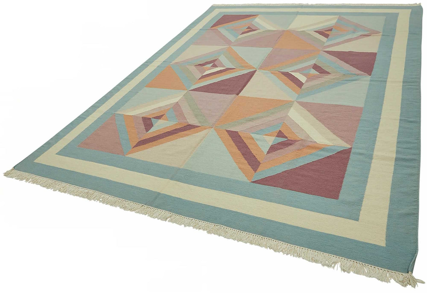 9x11 Geometric Dhurrie Kilim Rug - 48860