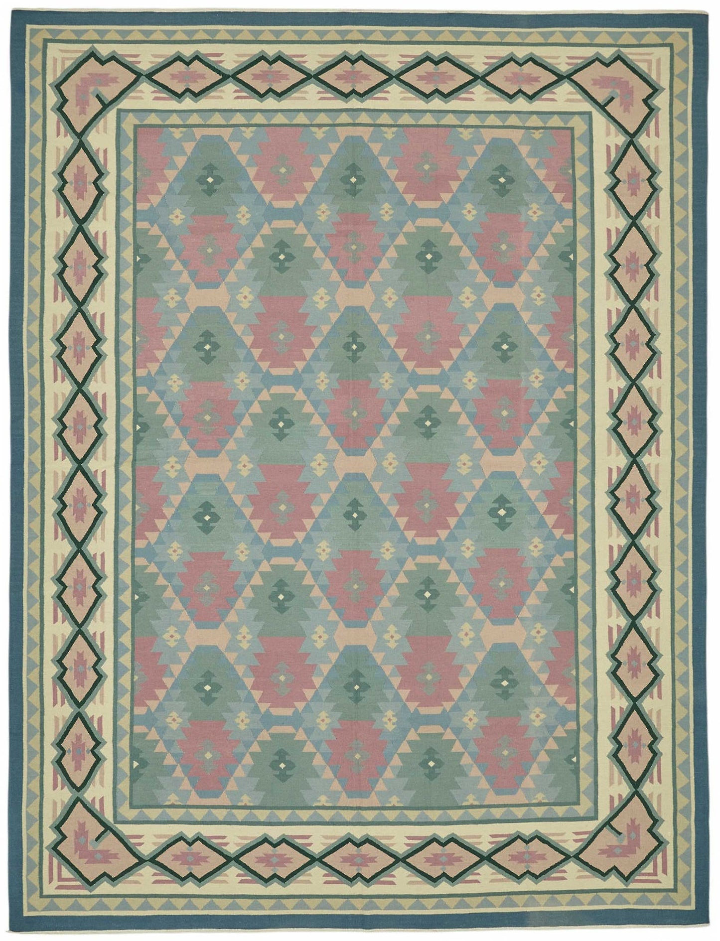 8x11 Hand-Woven Dhurrie Kilim Rug - 48864