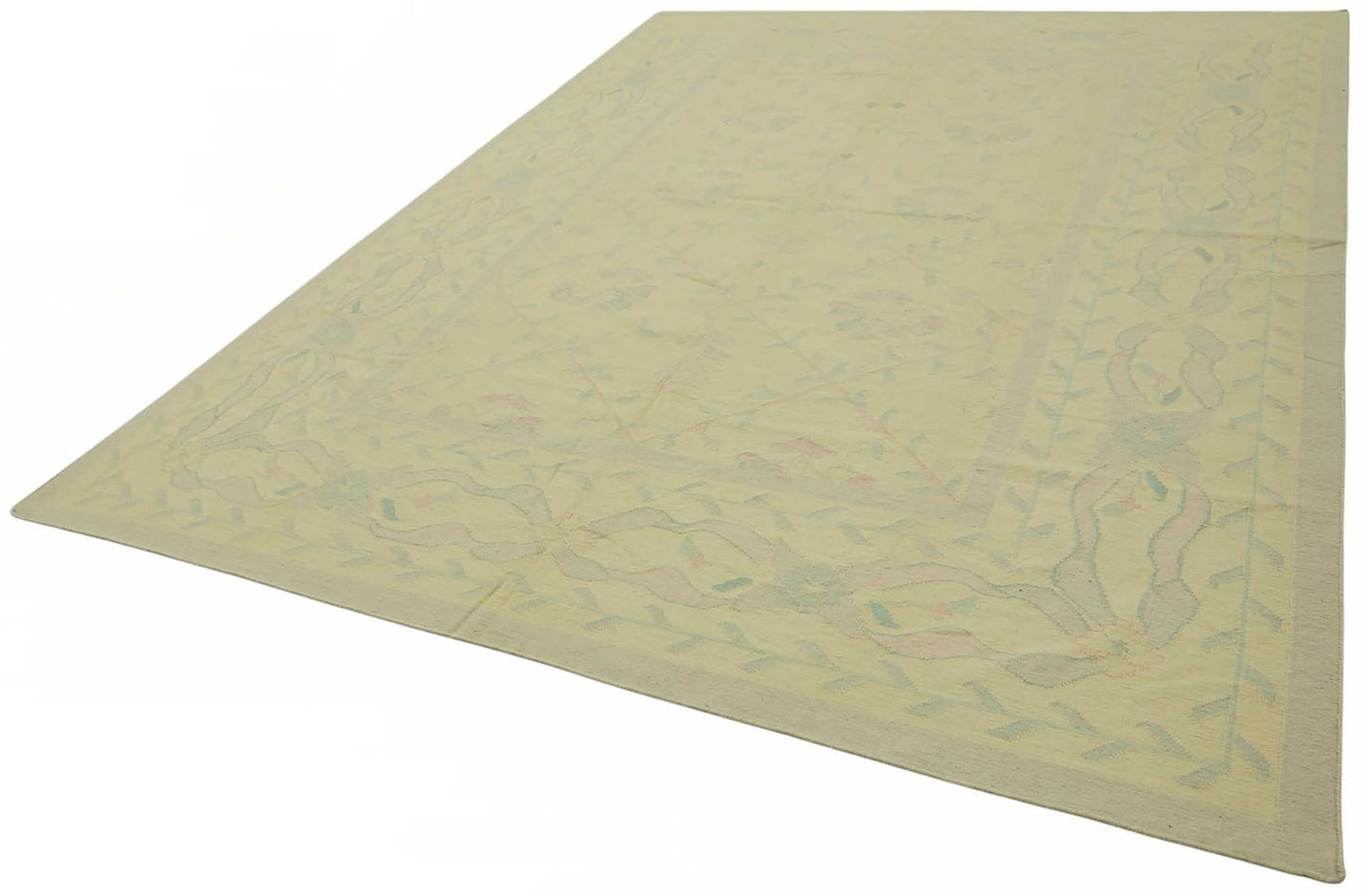 8x12 Handwoven Floral Dhurrie Kilim Rug - 48871