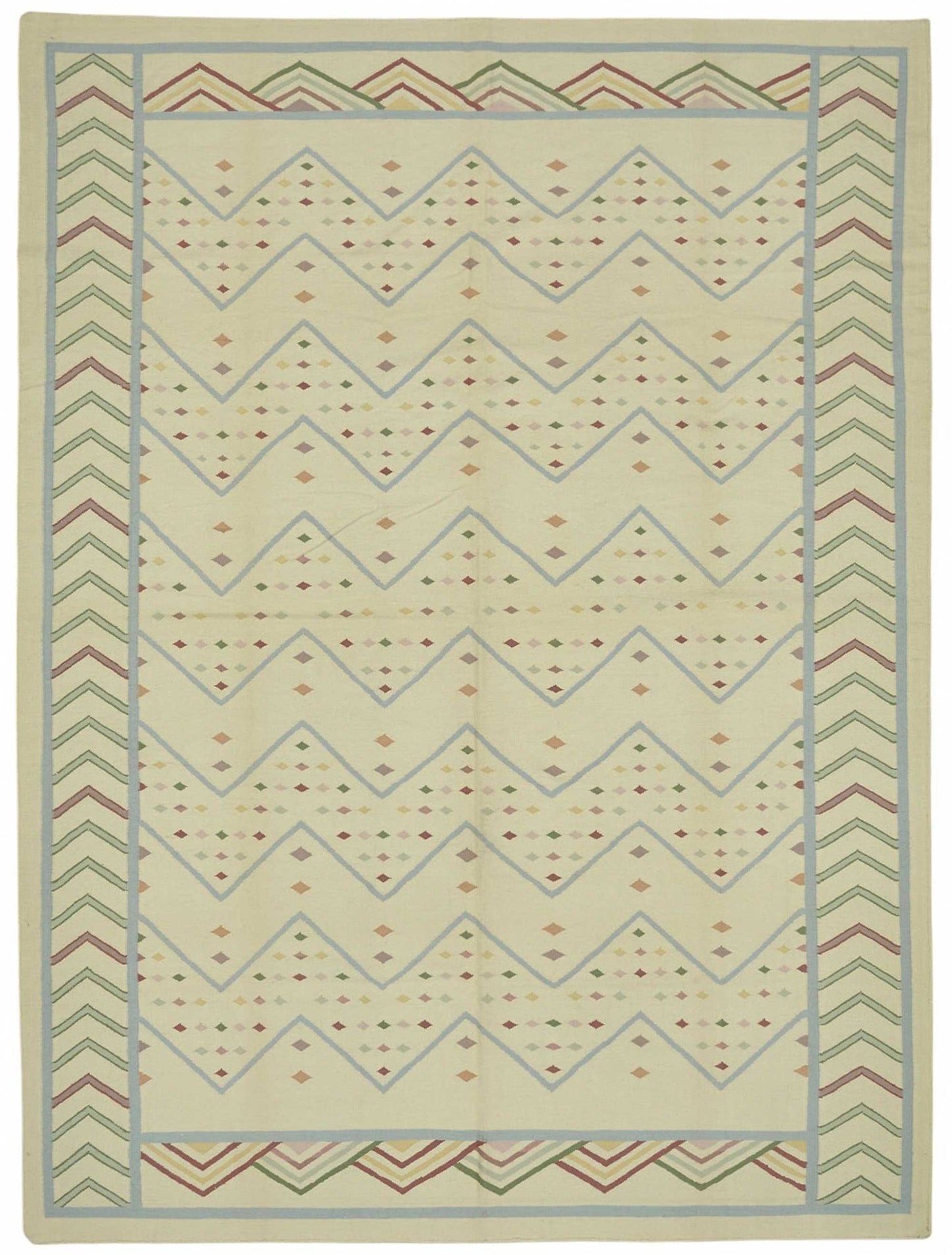 9x12 Geometric Dhurrie Kilim Rug - 48873