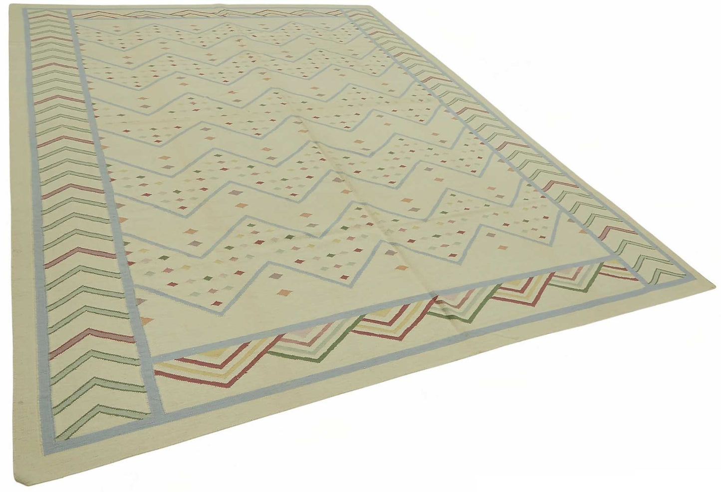 9x12 Geometric Dhurrie Kilim Rug - 48873