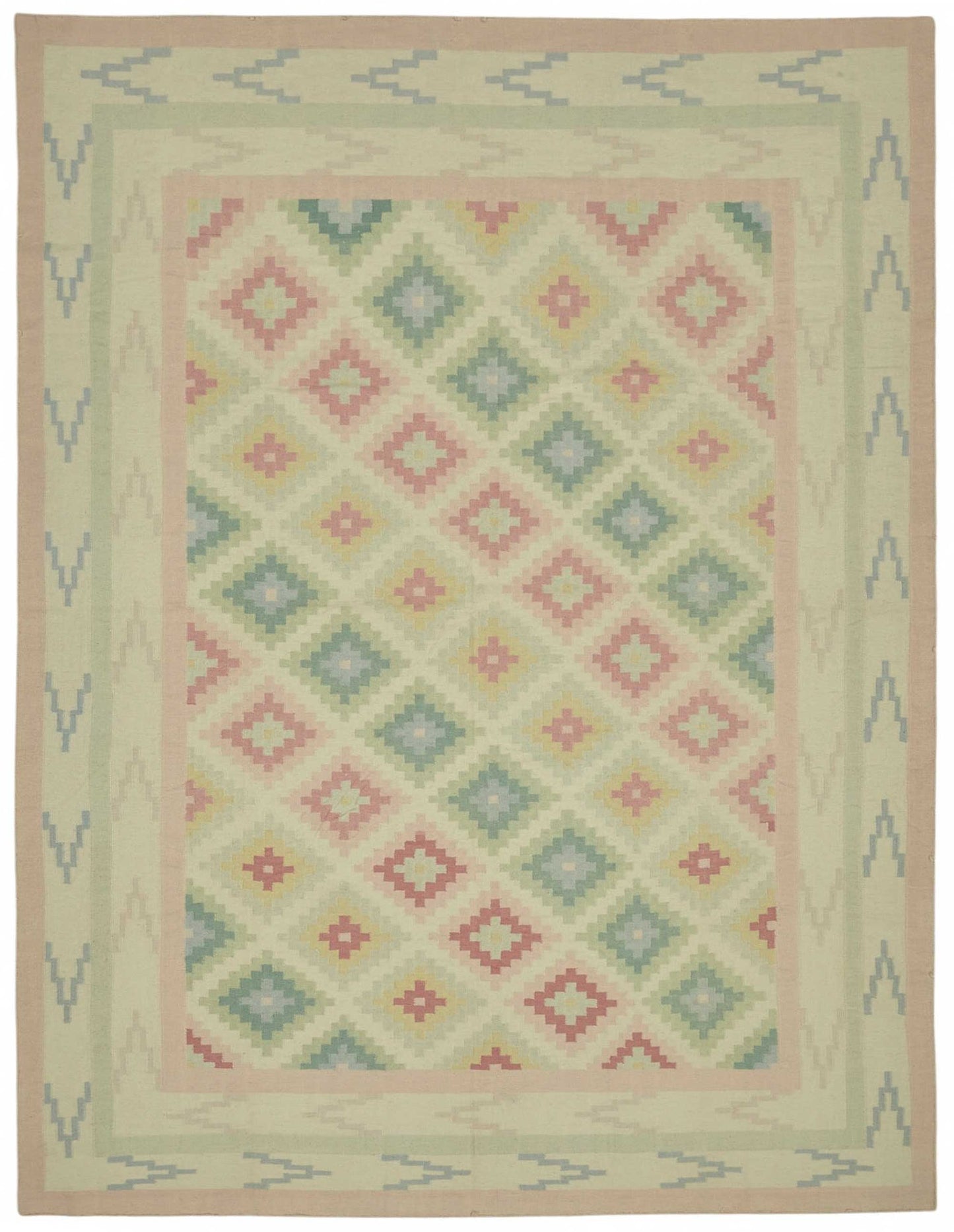 8x11 Geometric Dhurrie Kilim Rug - 48888