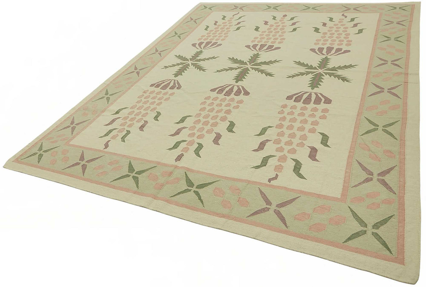 9x12 Floral Dhurrie Kilim Rug - 48890