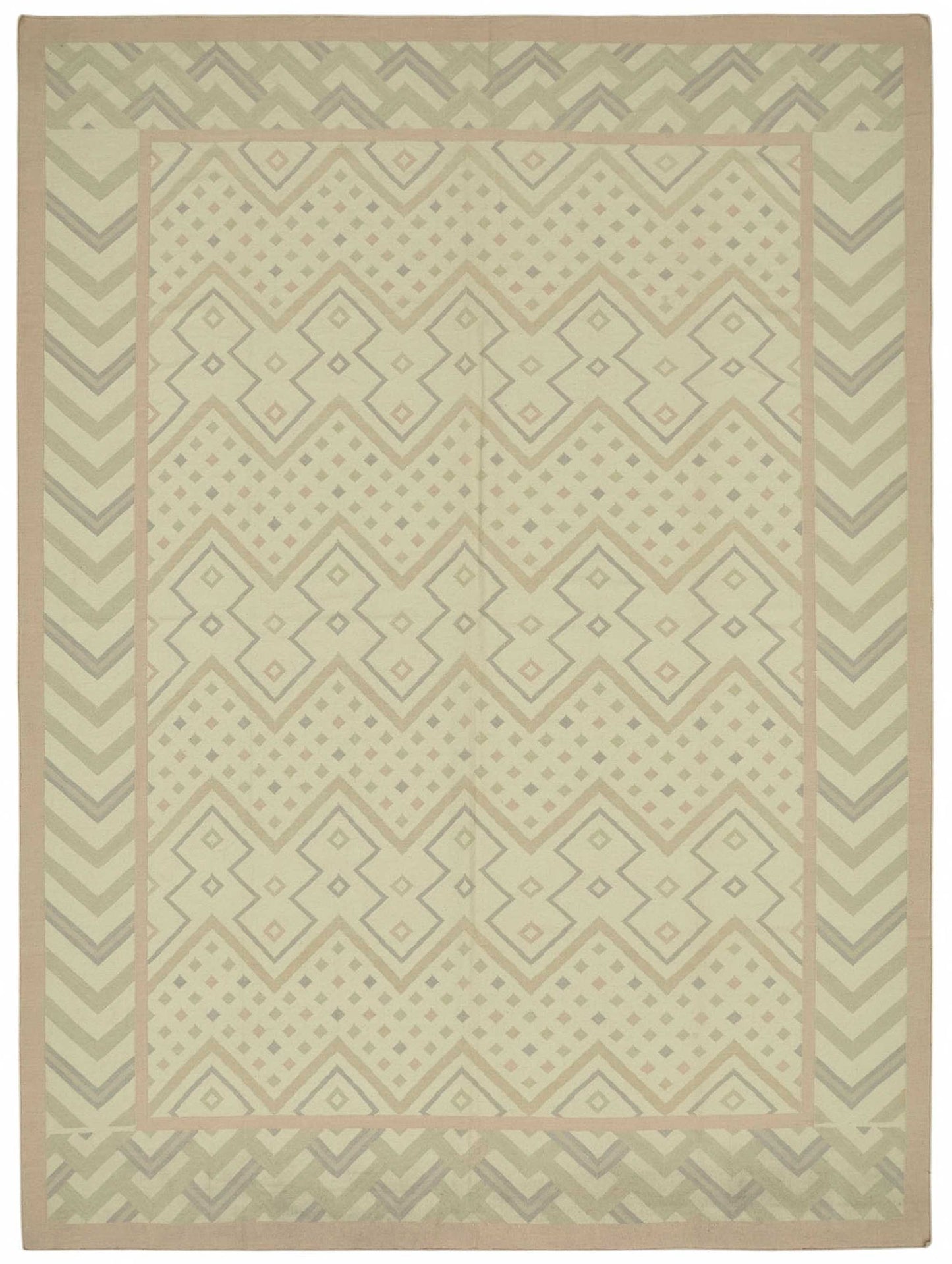 10x13 Geometric Dhurrie Kilim Rug - 48892
