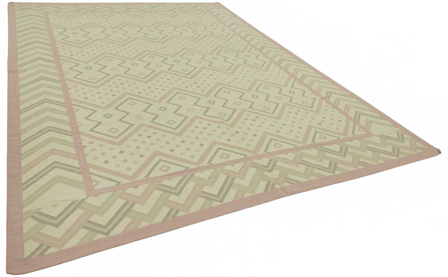 10x13 Geometric Dhurrie Kilim Rug - 48895