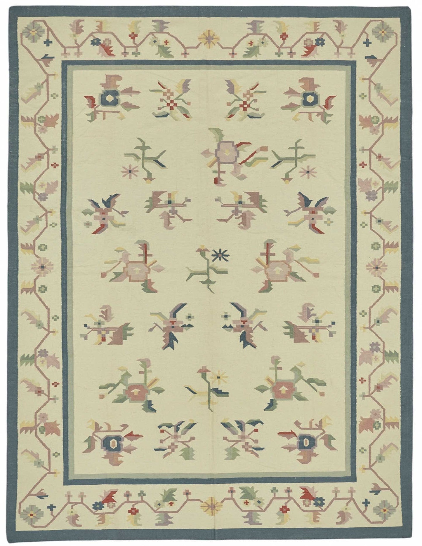 9x12 Handwoven Tribal Dhurrie Kilim Rug - 48904