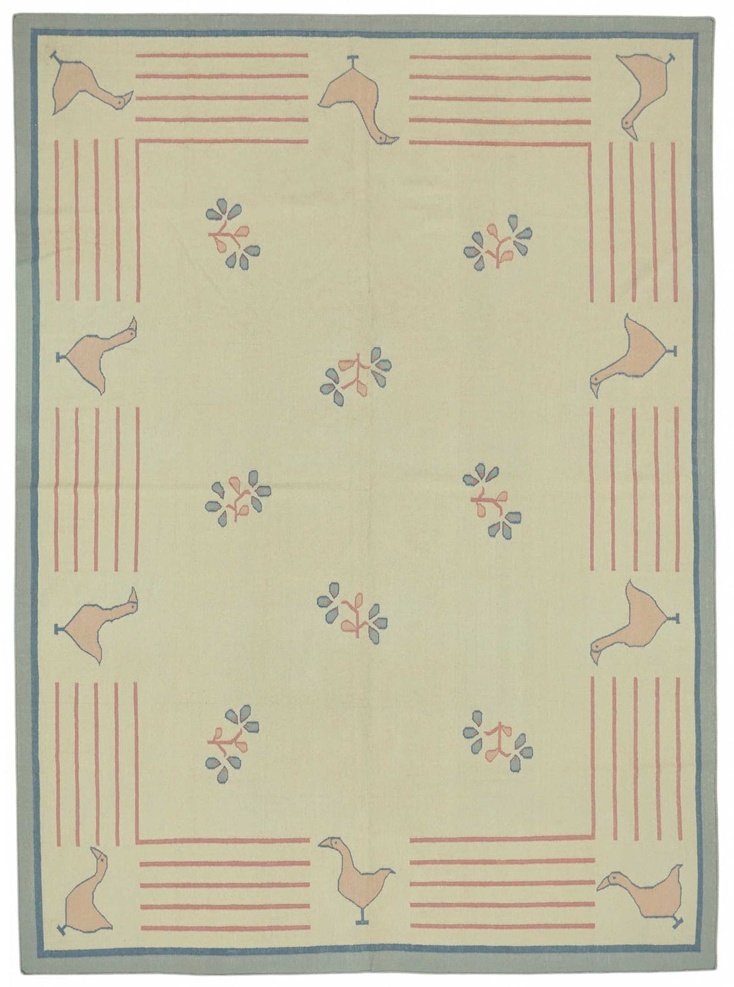 9x12 Handwoven Tribal Dhurrie Kilim Rug - 48910