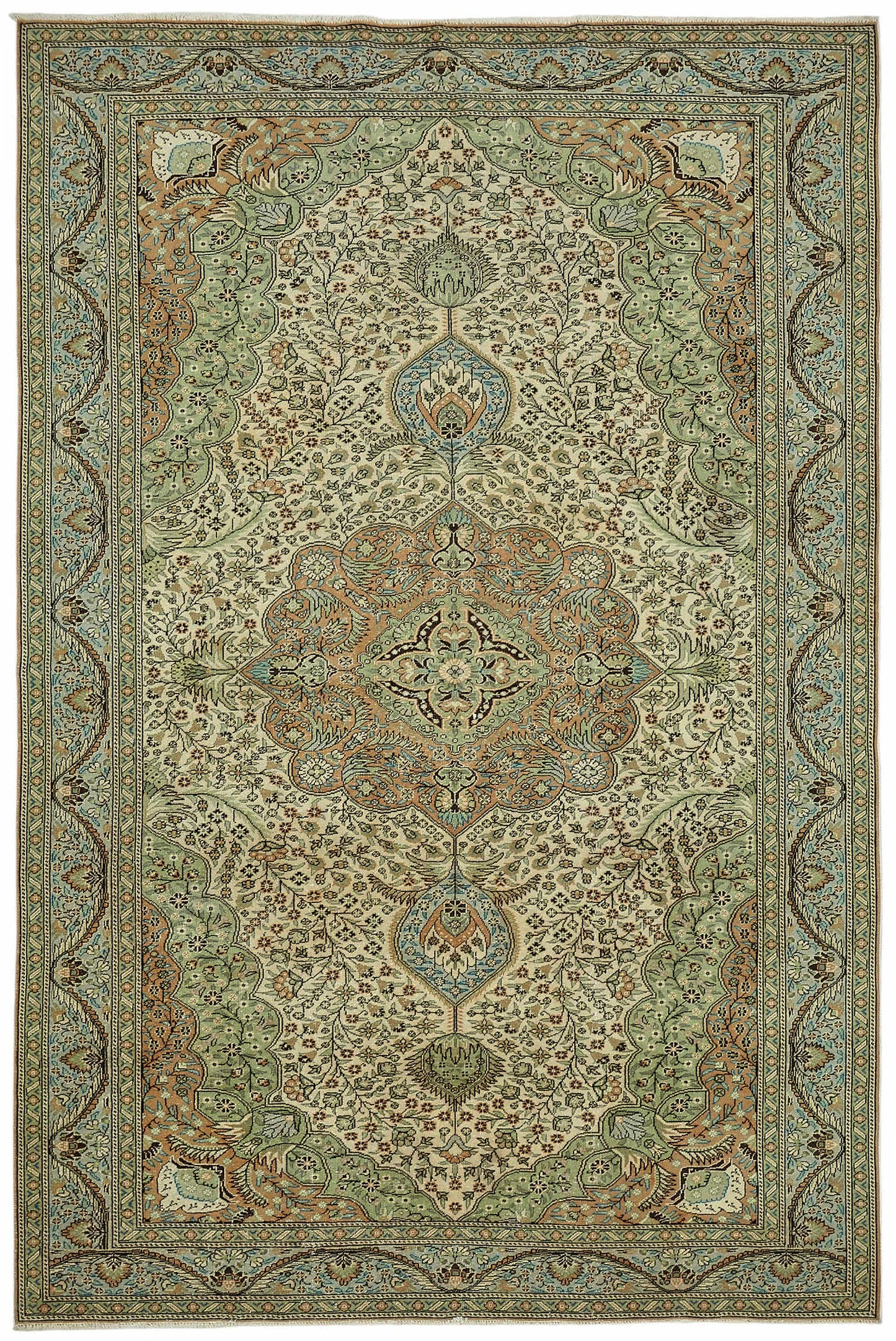 7x10 Hand-Knotted Turkish Wool Rug - 49065