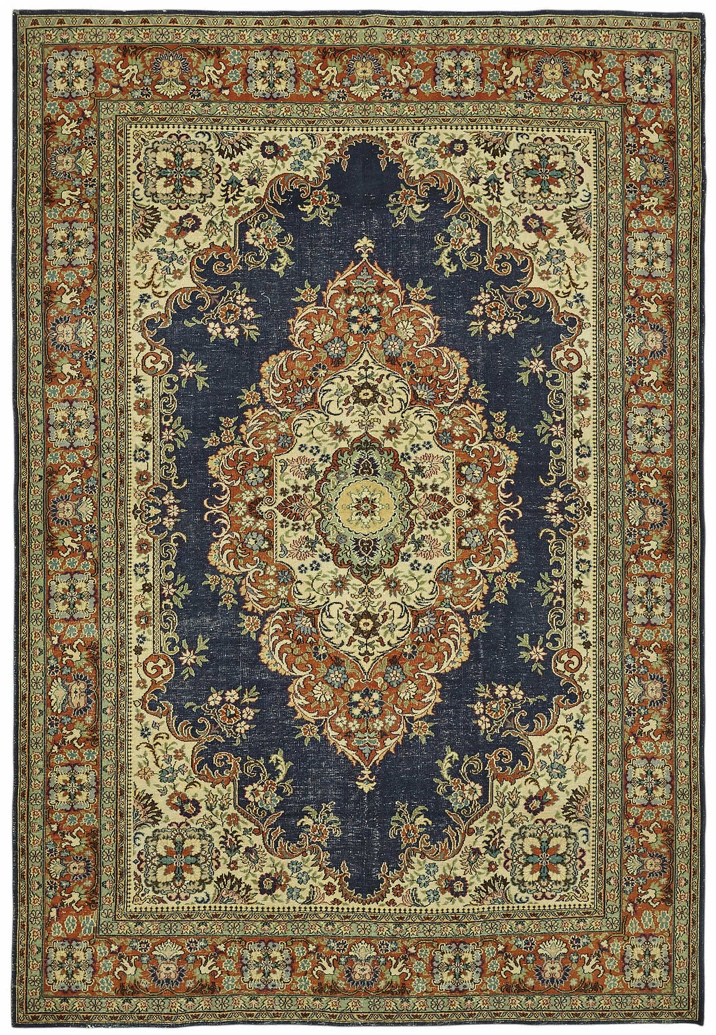 7x10 Hand-Knotted Turkish Wool Rug - 49068