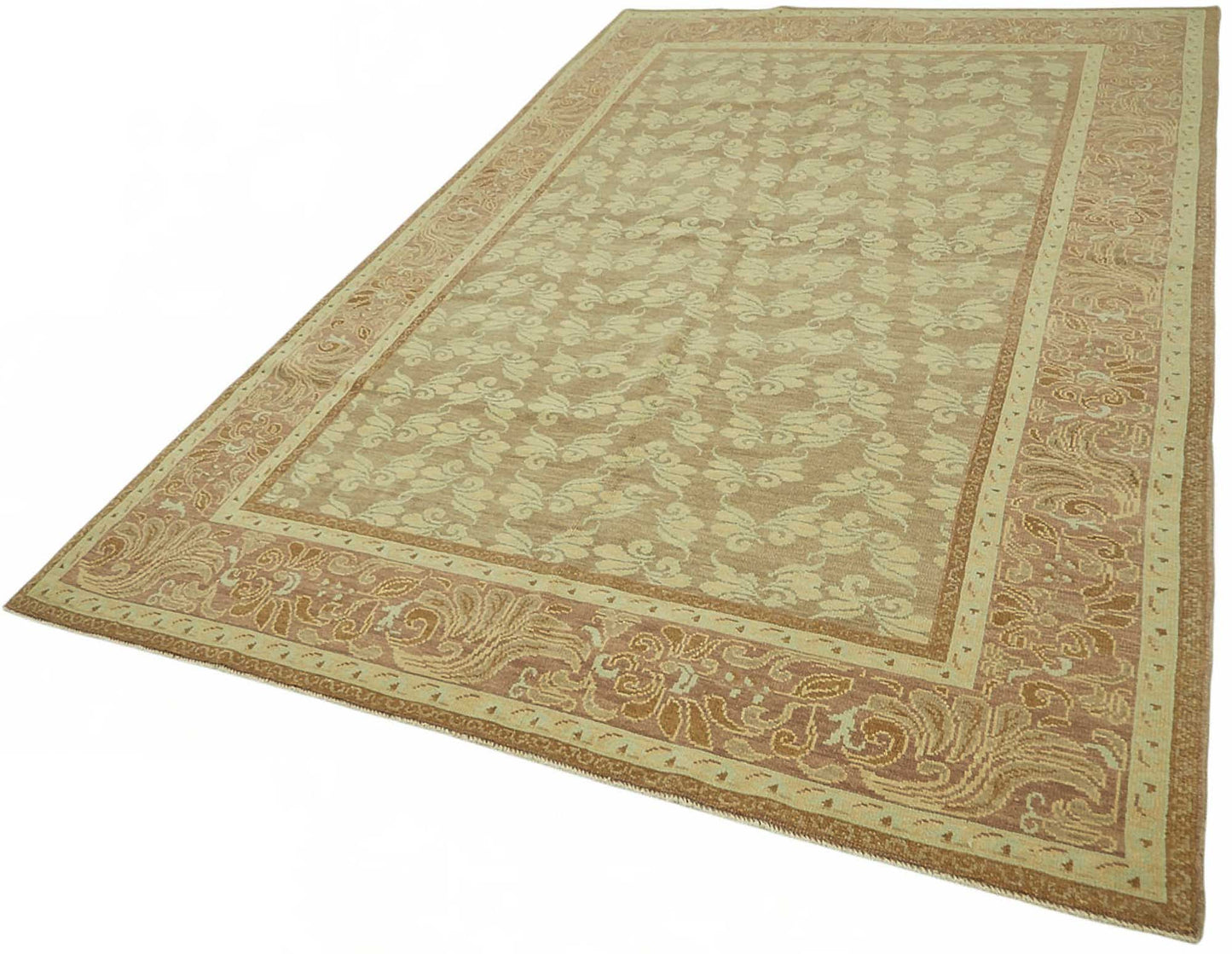 7x10 Hand-Knotted Wool Oushak Rug - 49084