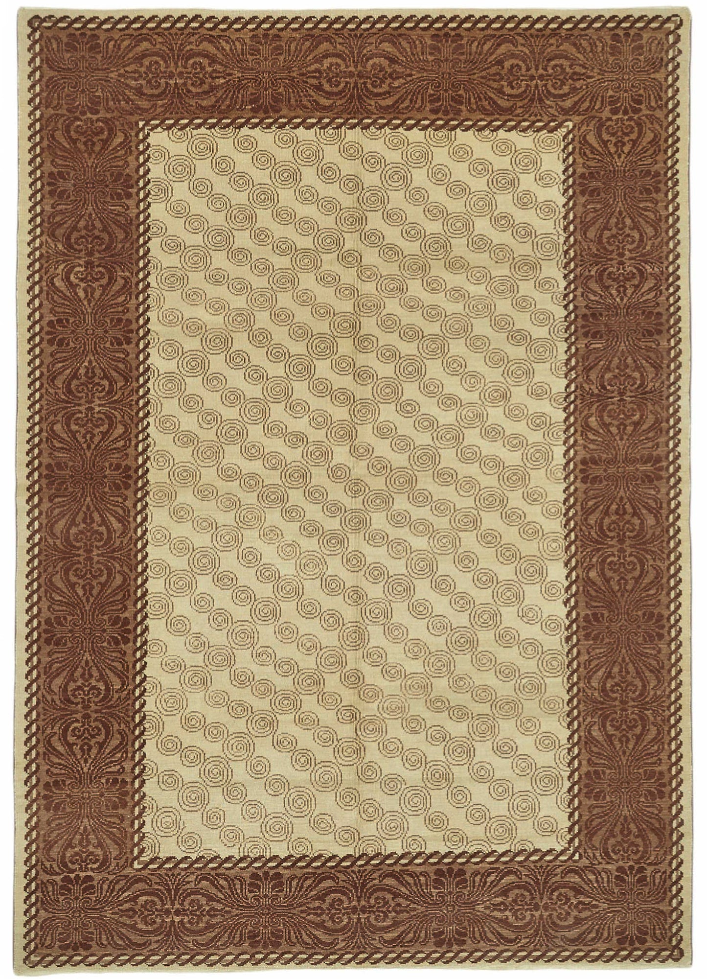 7x9 Hand-Knotted Wool Oushak Rug - 49085