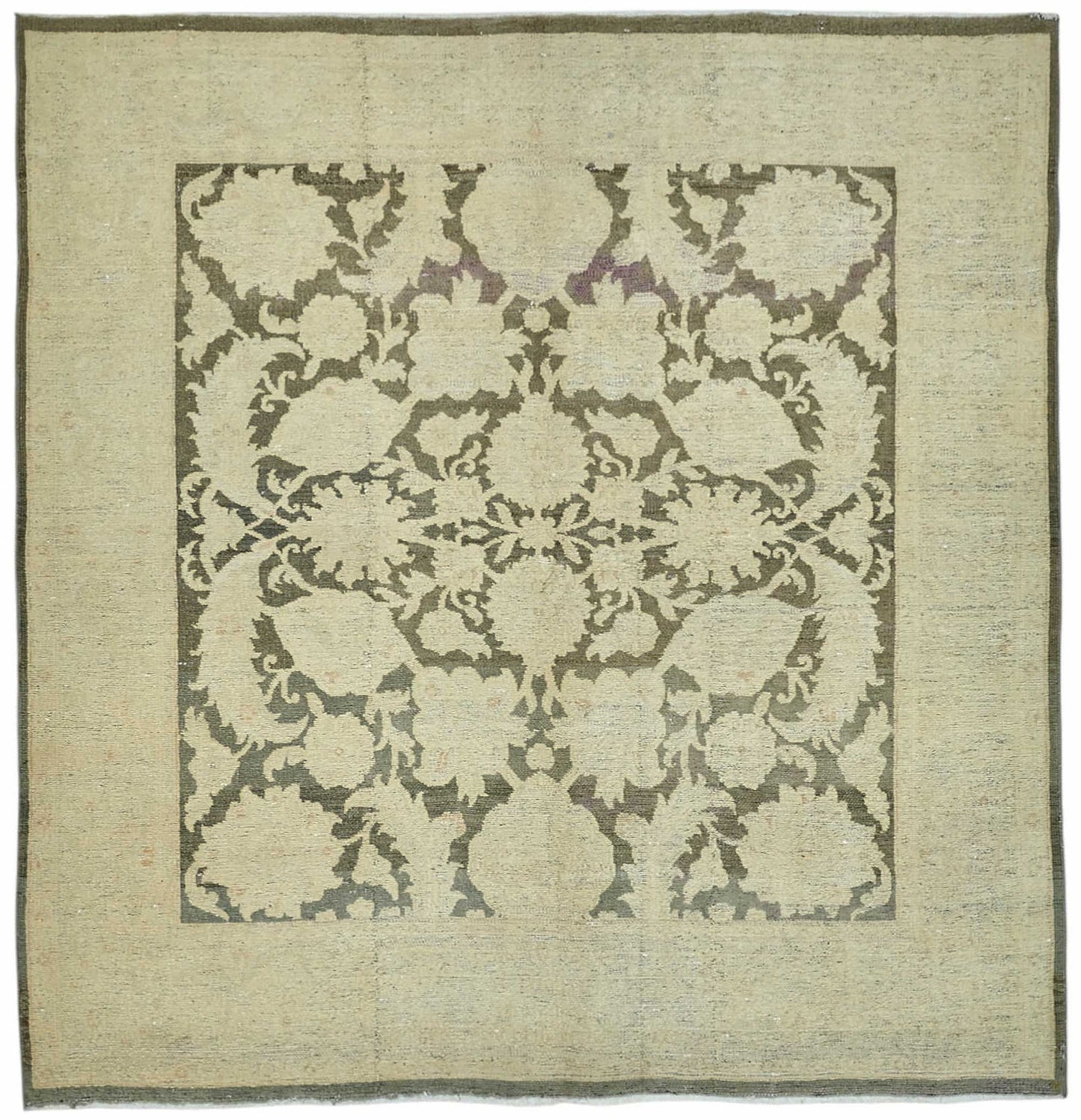6x6 Hand-Knotted Wool Oushak Rug - 49088