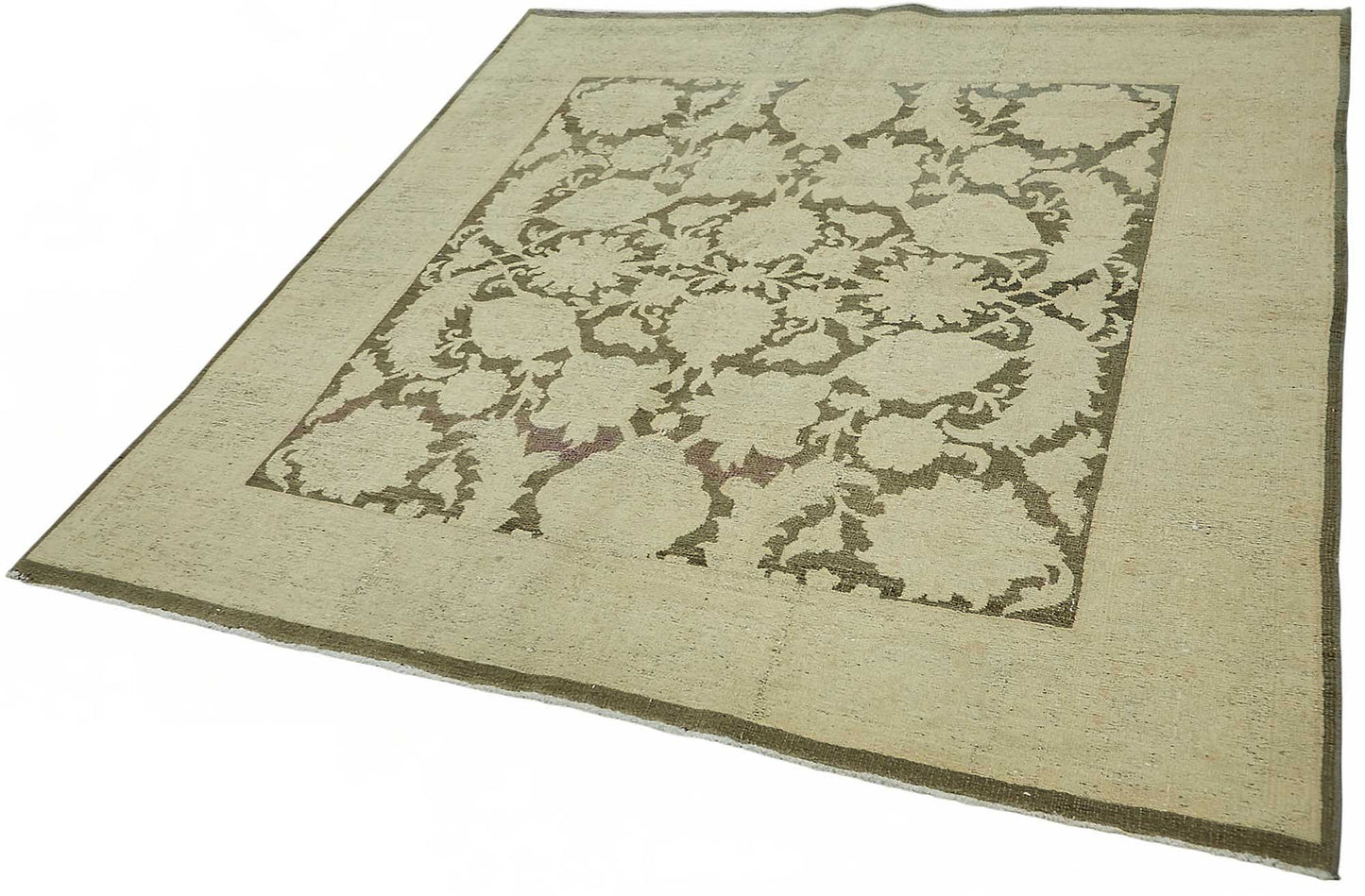 6x6 Hand-Knotted Wool Oushak Rug - 49088