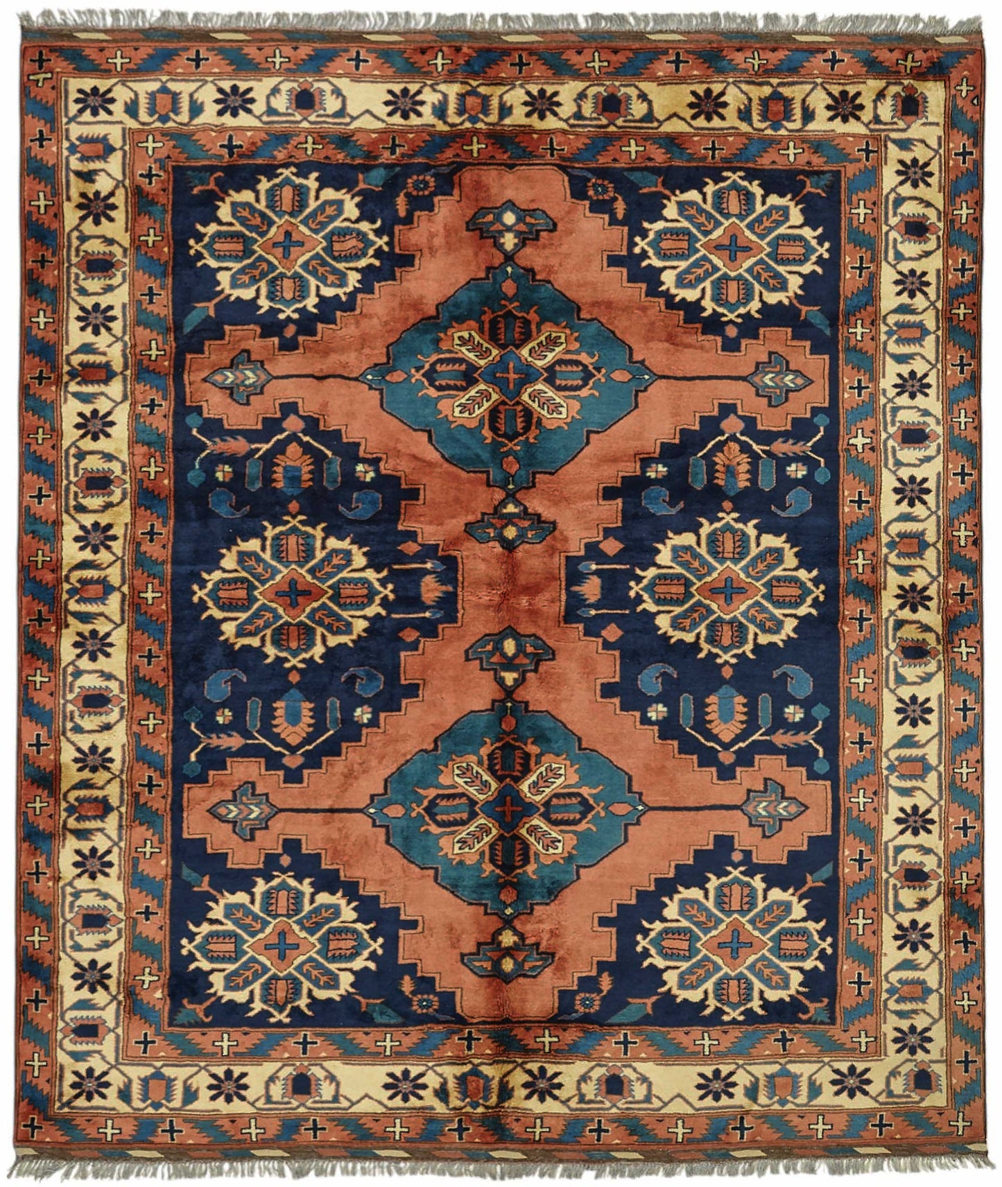 7x8 Hand-Knotted Wool Oushak Rug - 49104