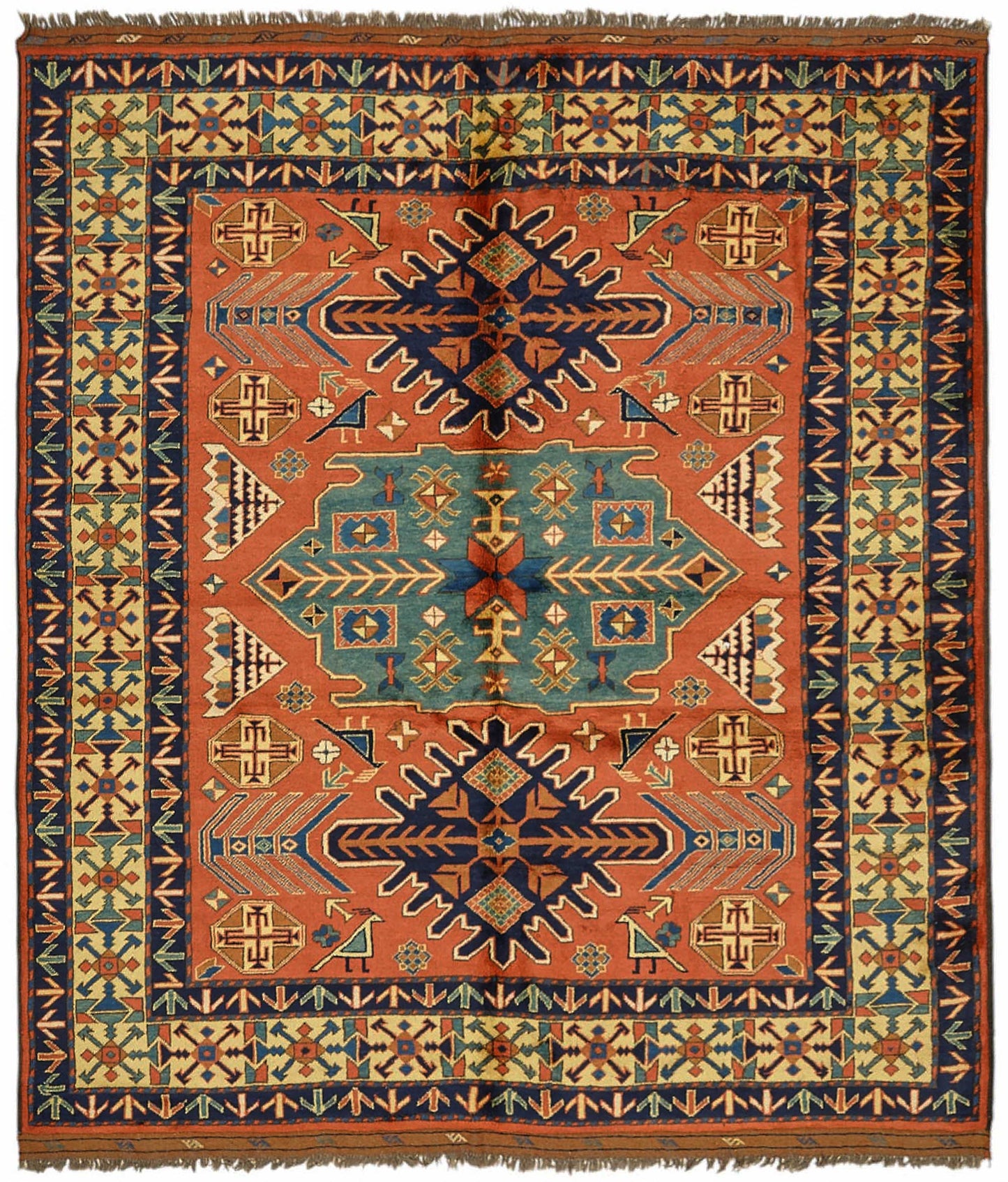 7x8 Hand-Knotted Wool Oushak Rug - 49108